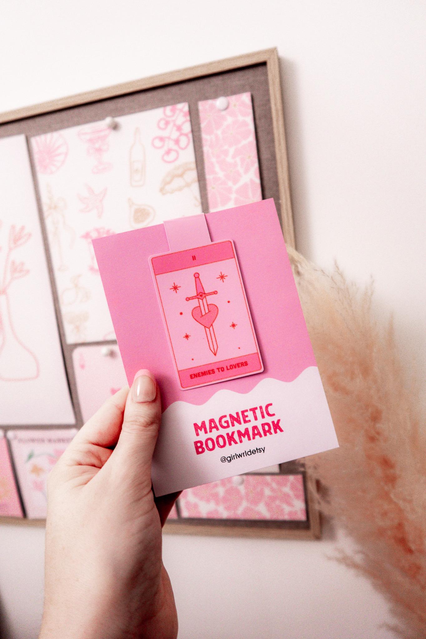 Enemies to Lovers Pink Magnetic Bookmark