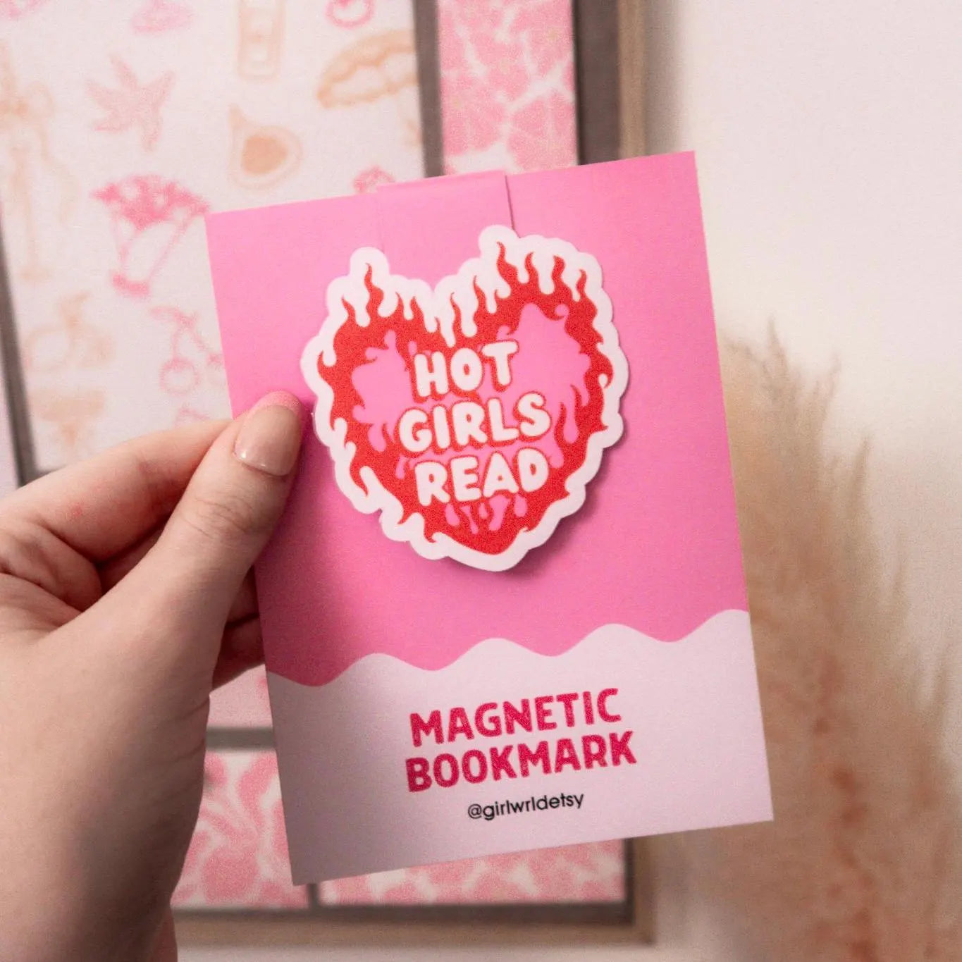 Hot Girls Read Pink Magnetic Bookmark