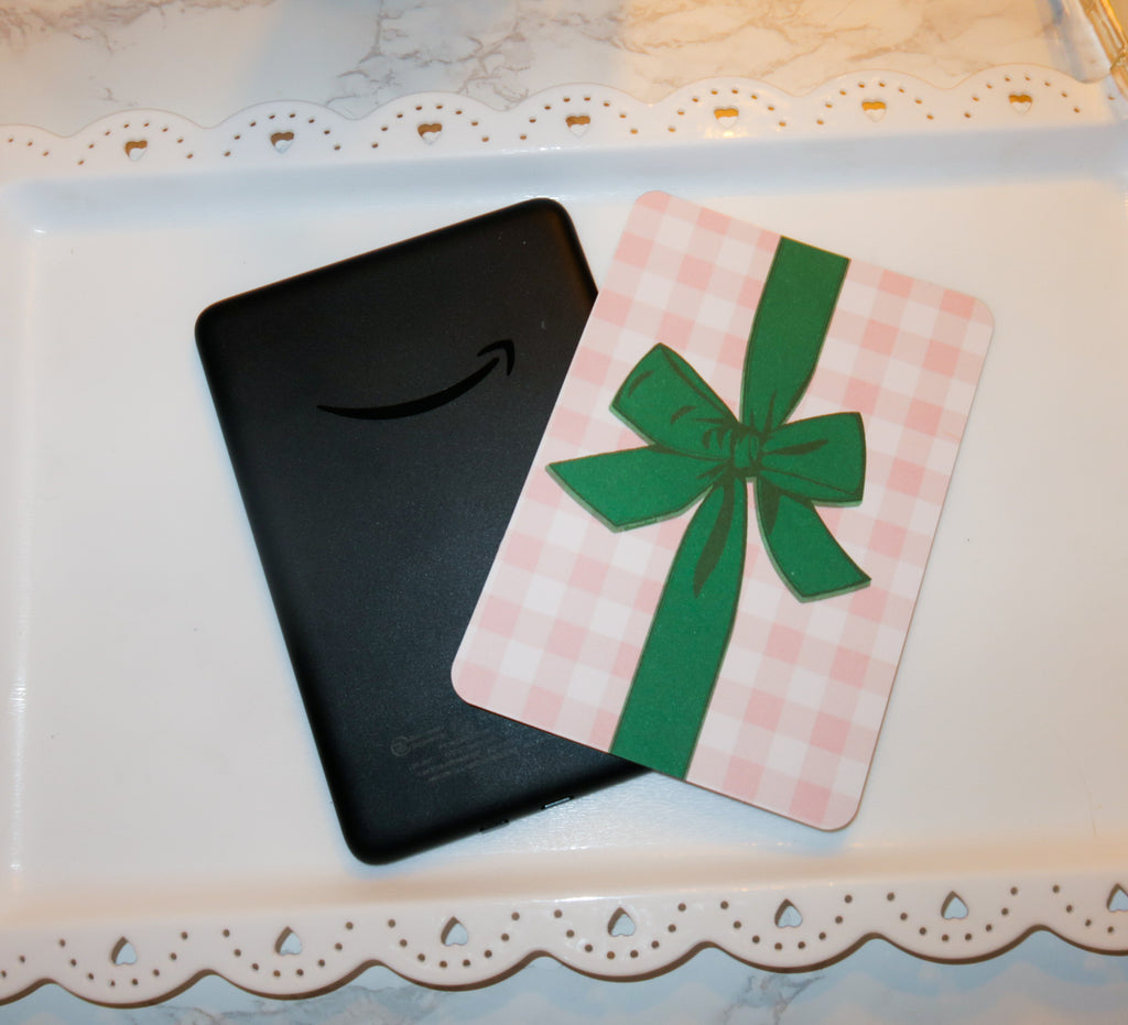 Green and pink bow kindle insert