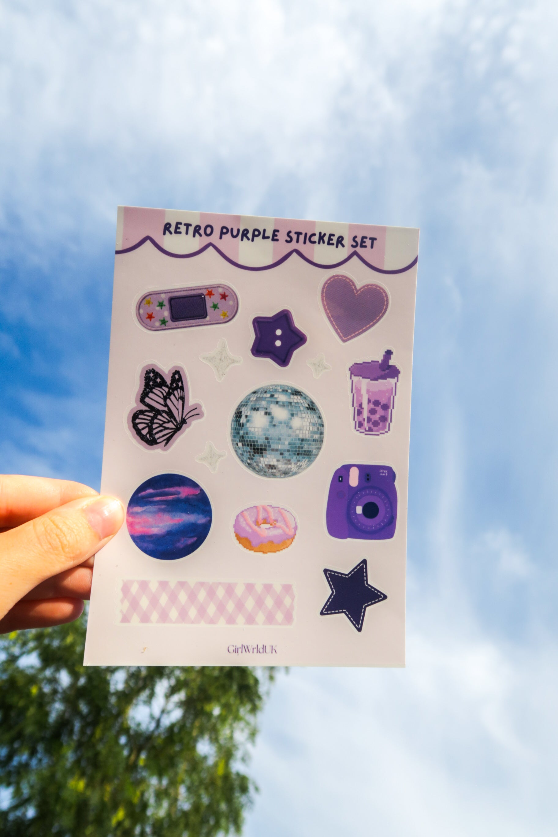 Retro Purple Y2K Sticker Set