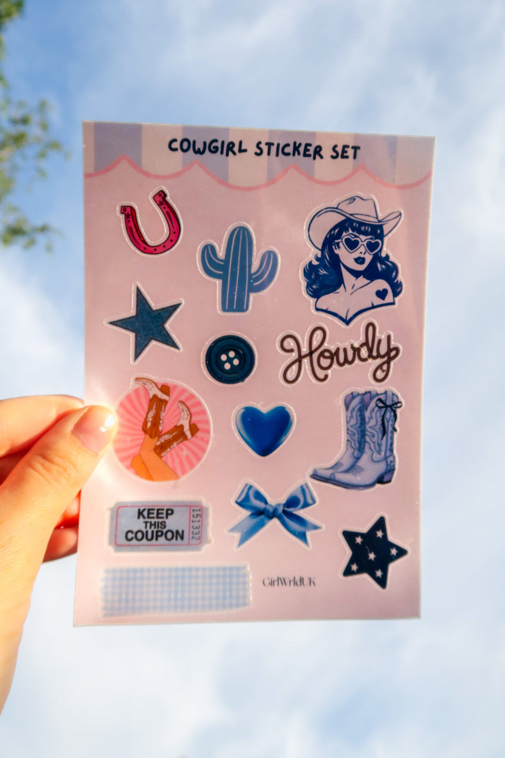Blue Cowgirl Sticker Set