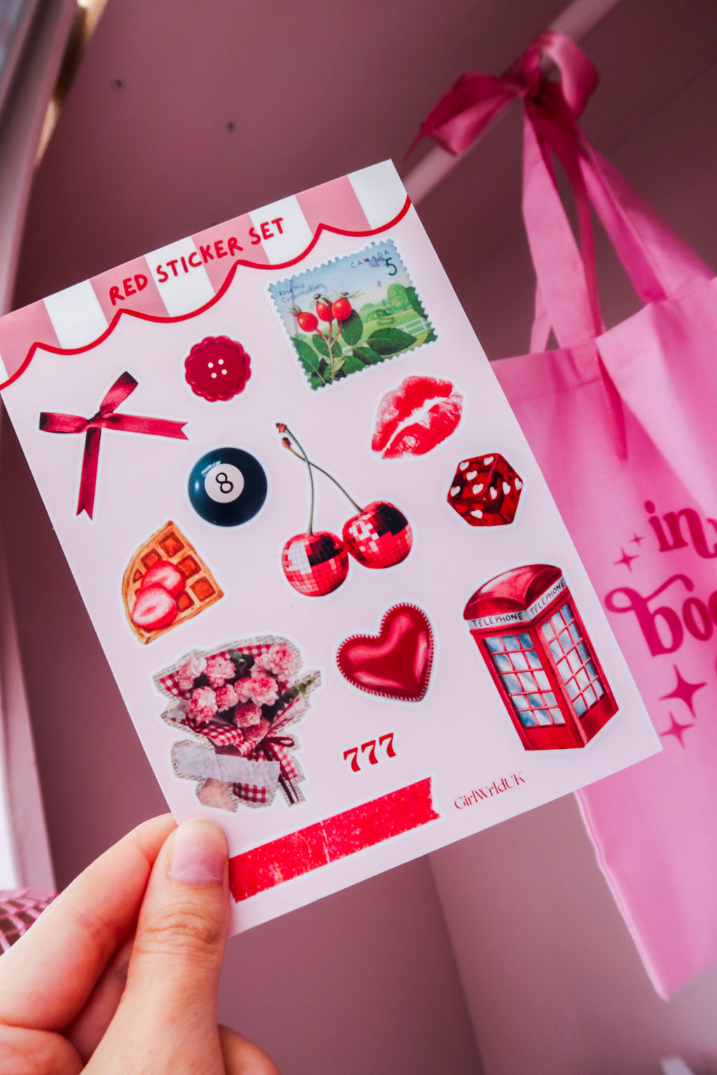 Red Vintage Sticker Set