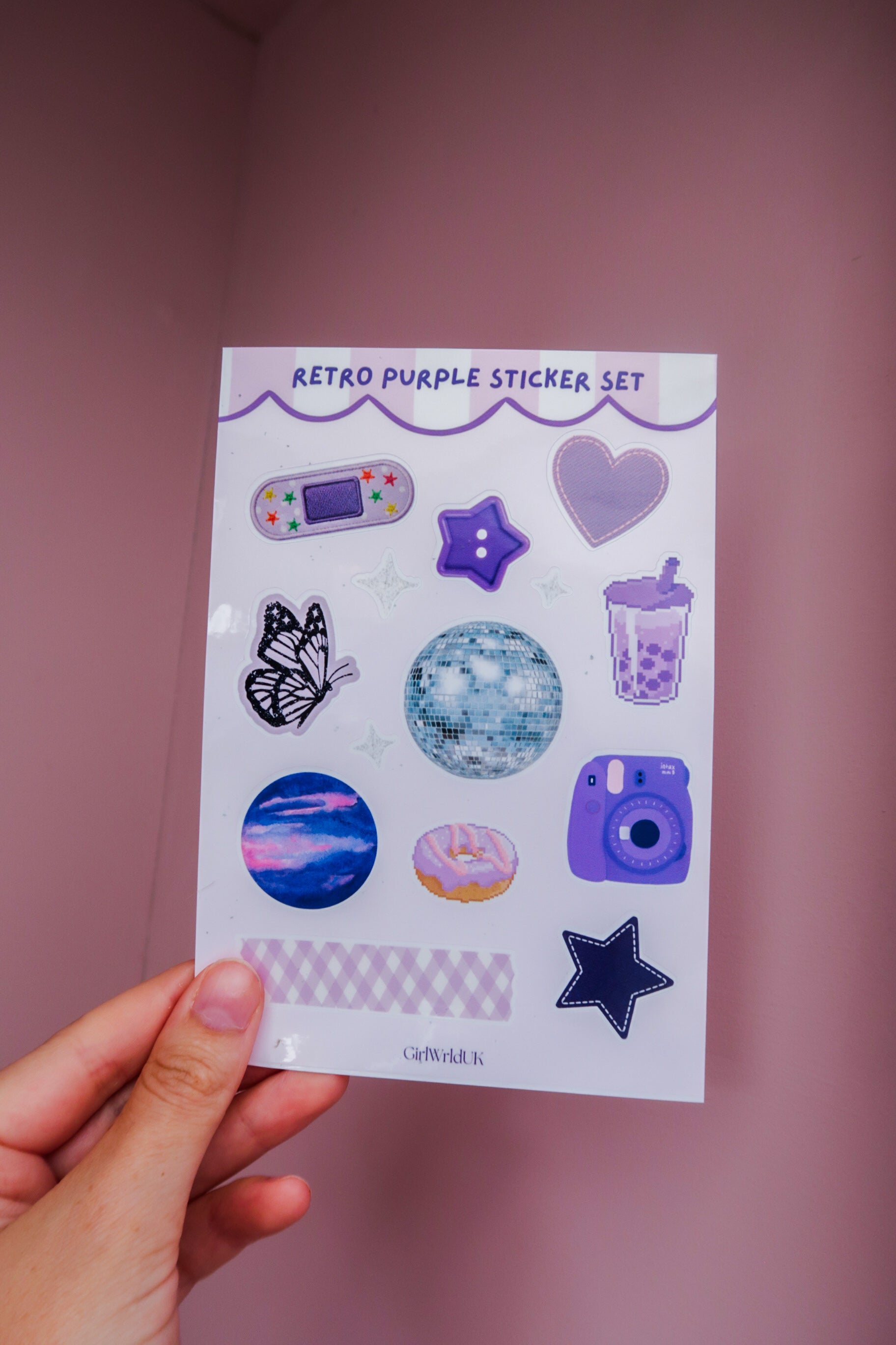 Retro Purple Y2K Sticker Set