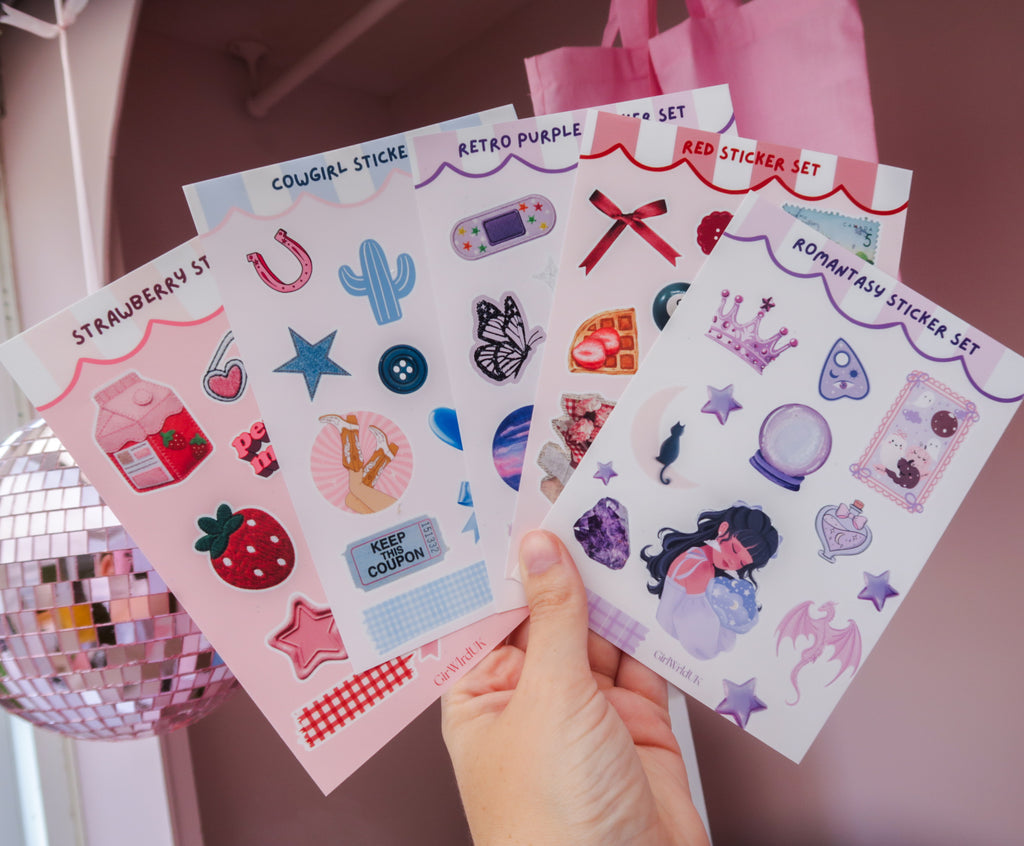 Blue Cowgirl Sticker Set