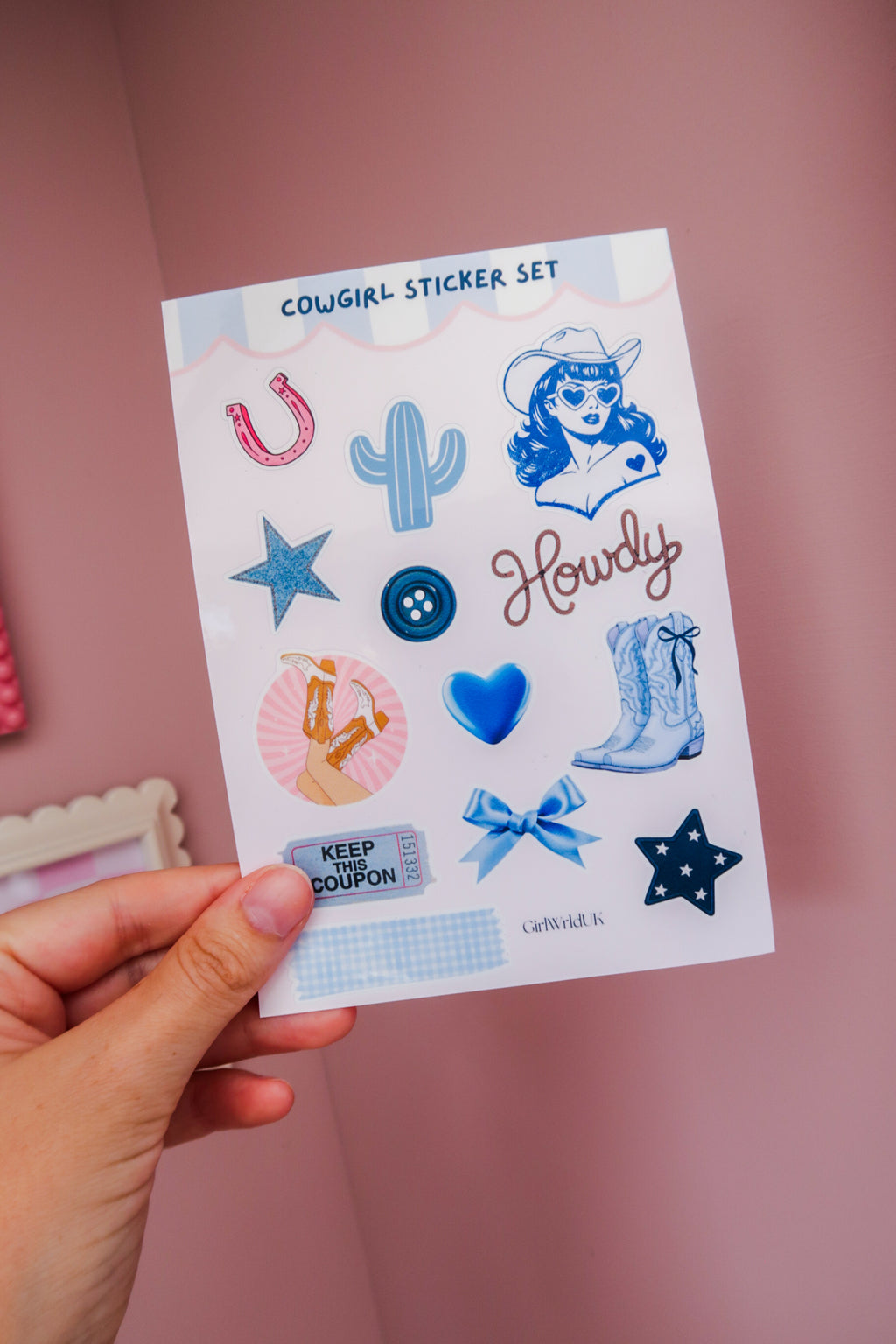 Blue Cowgirl Sticker Set