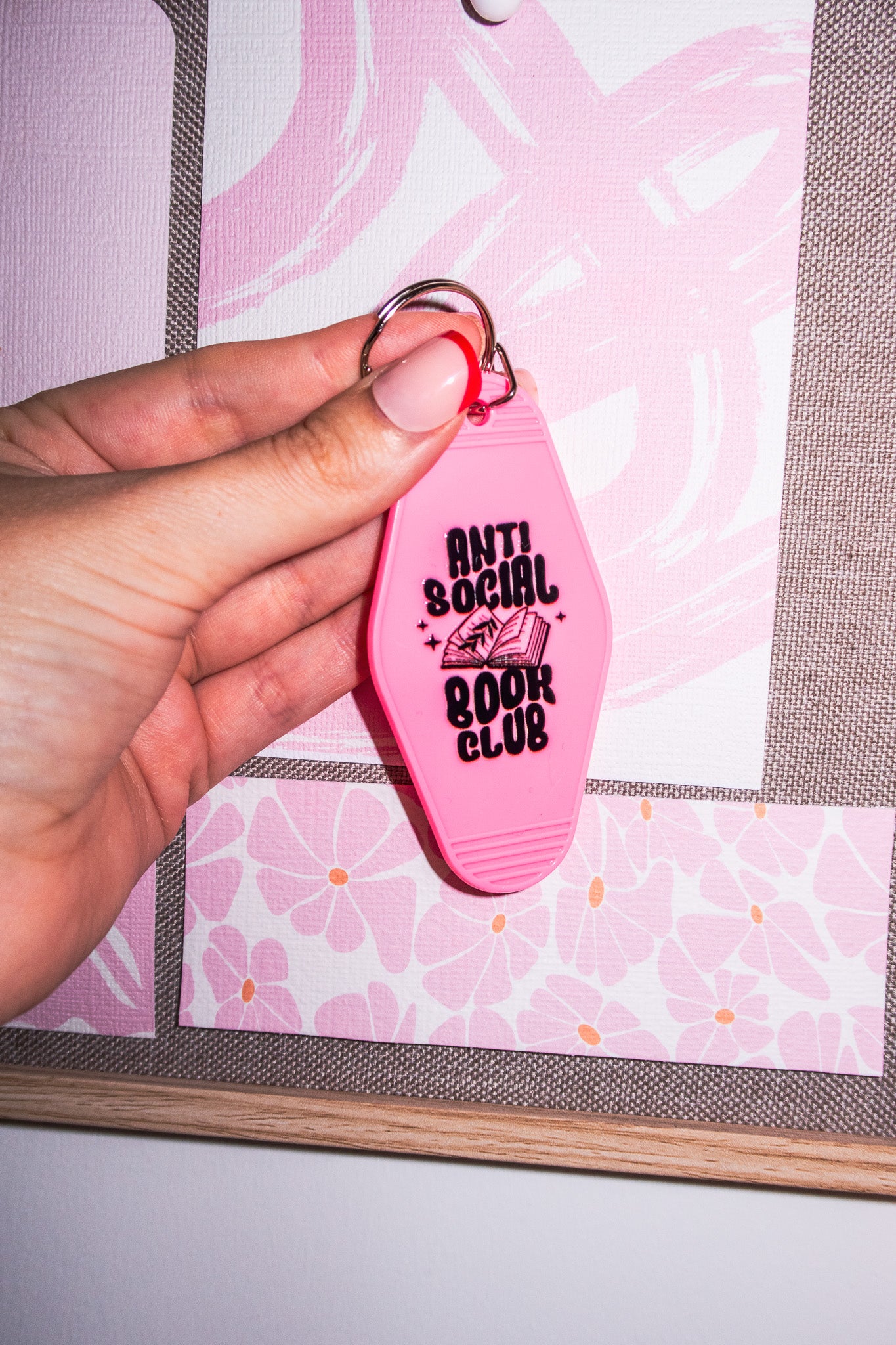 Anti Social Book Club keychain
