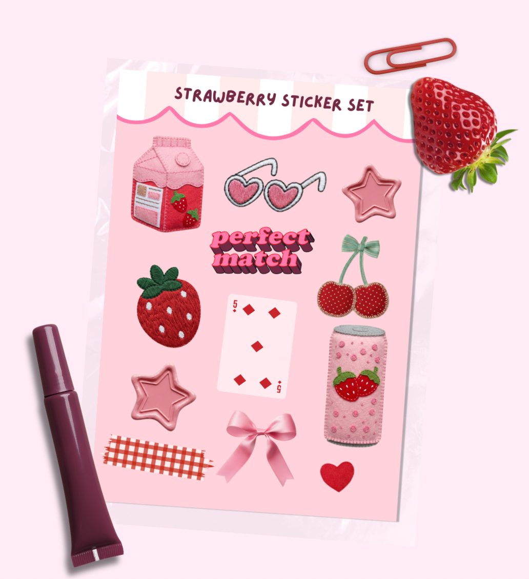 Strawberry Sticker Set