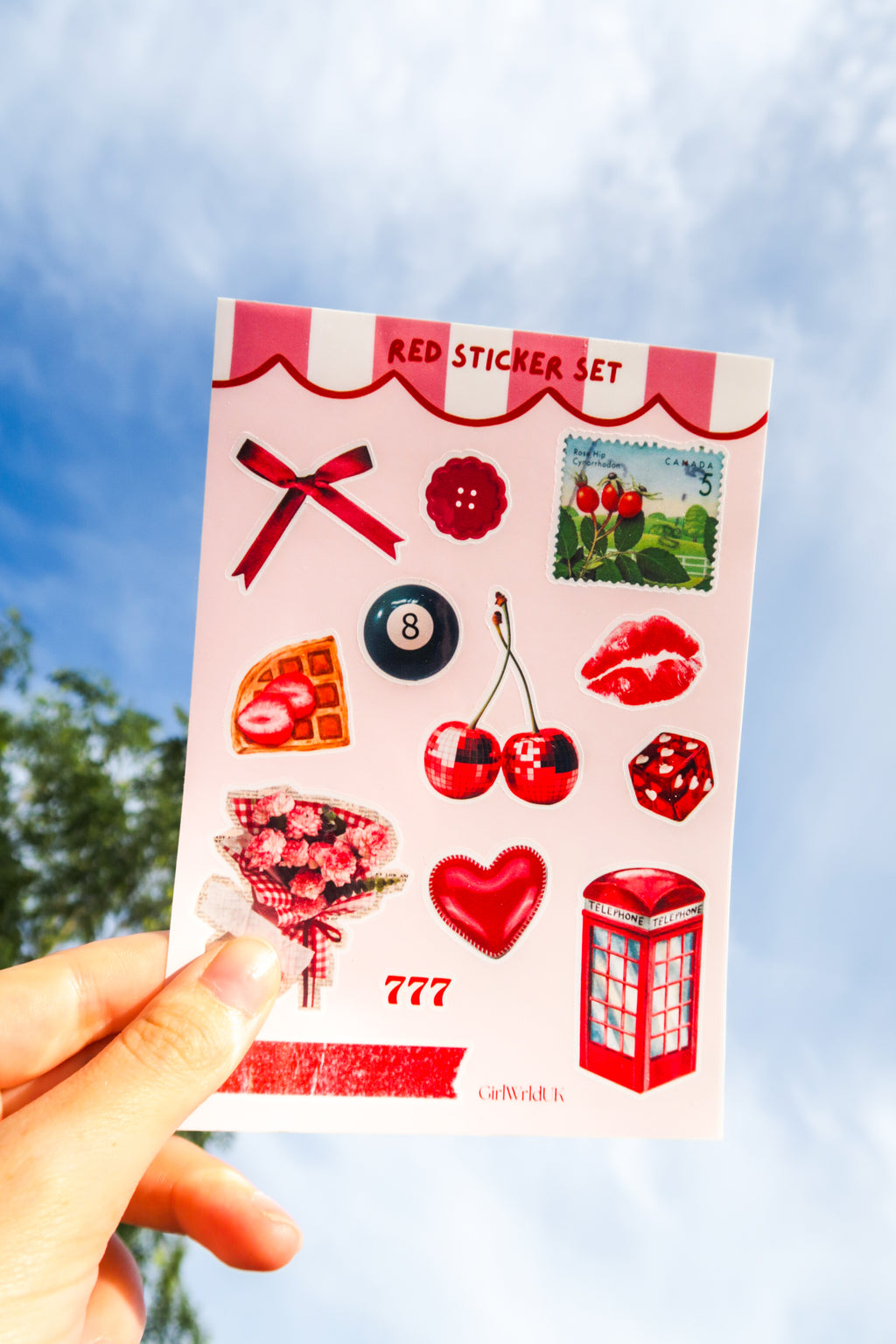 Red Vintage Sticker Set