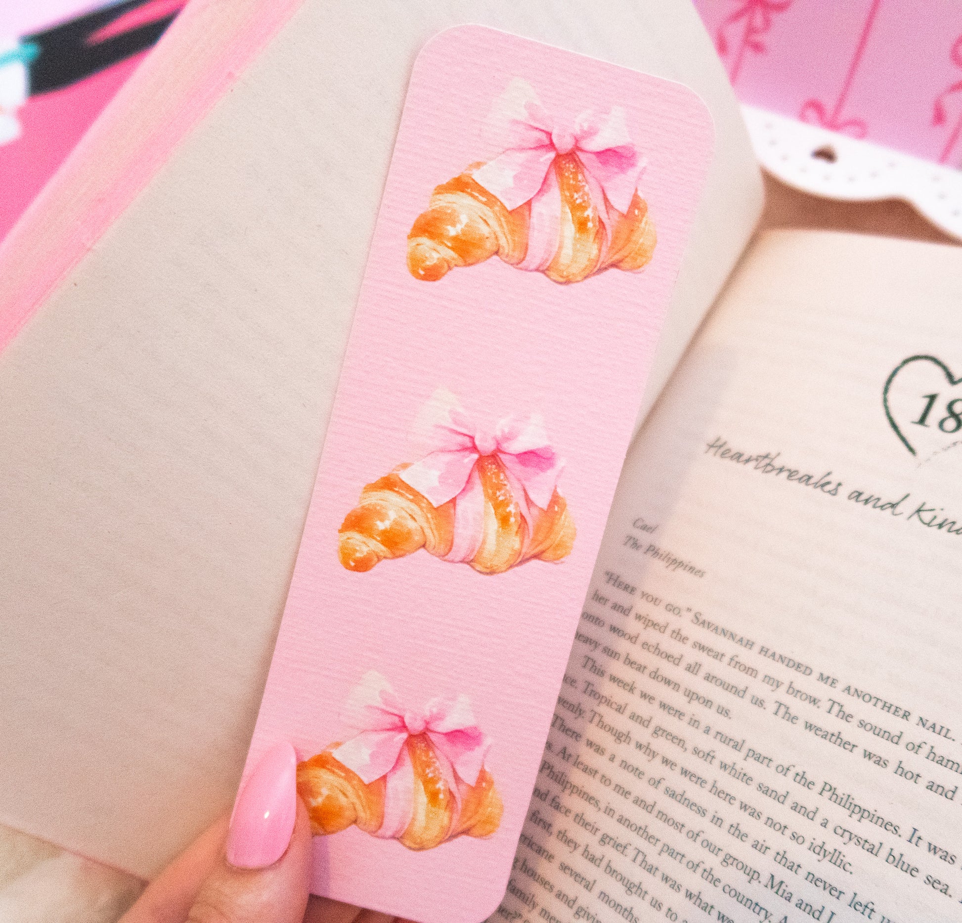 Coquette Croissant Bookmark