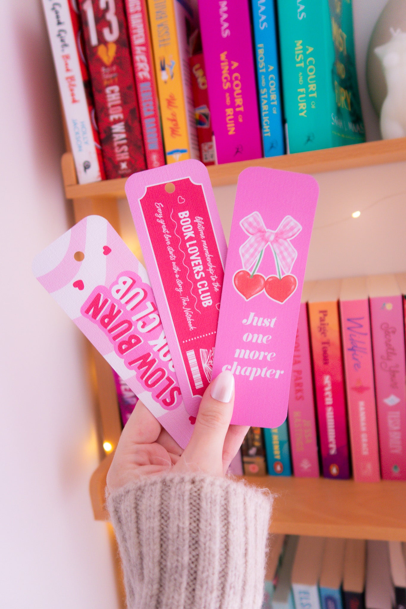 Set of 3 Pink Premium Bookmarks