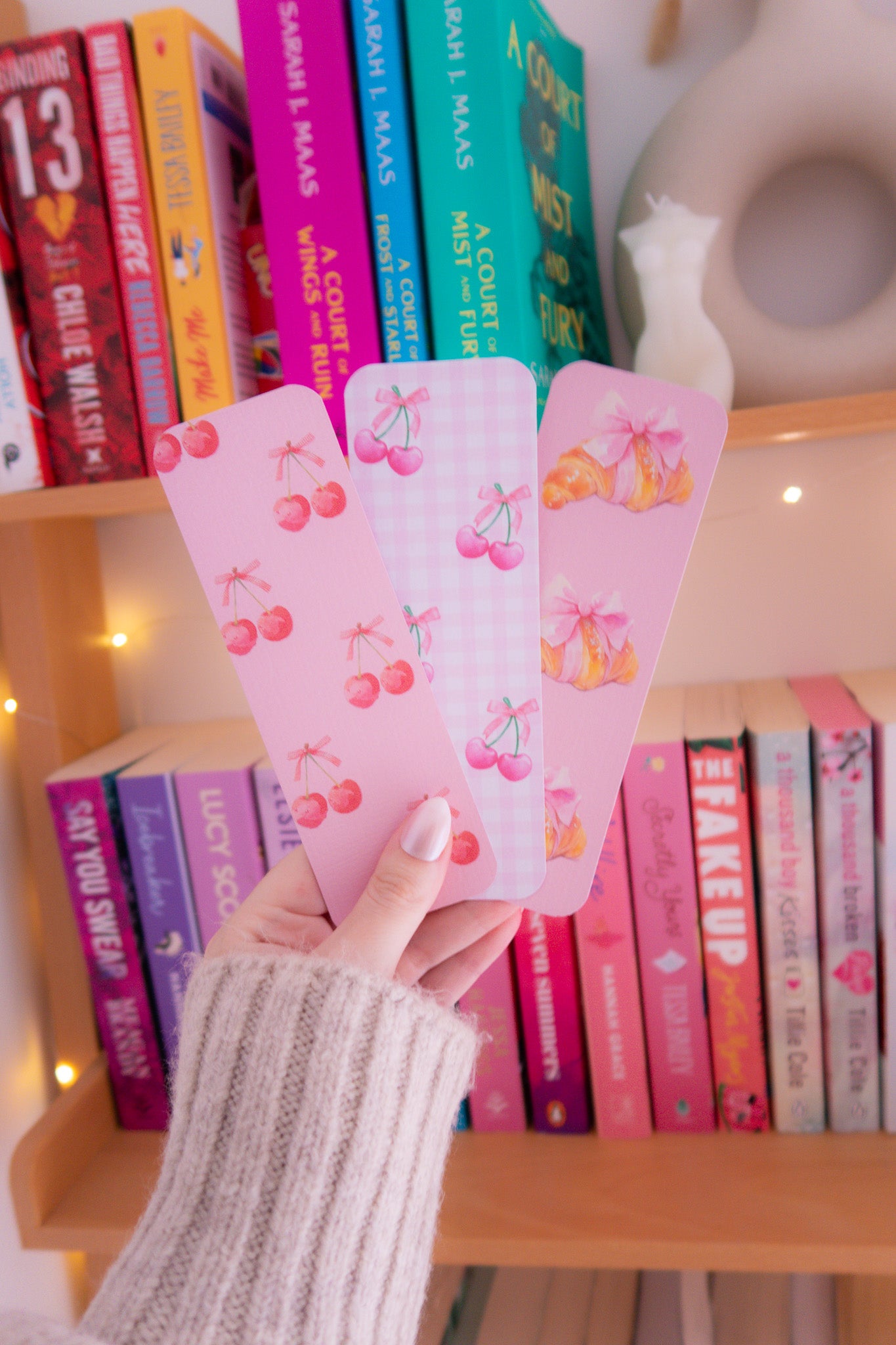 Set of 3 Pink Premium Bookmarks