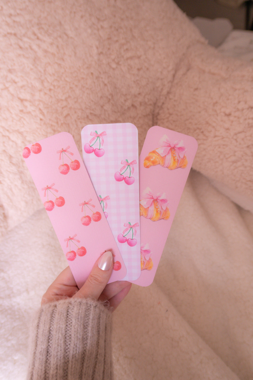 Set of 3 Pink Premium Bookmarks
