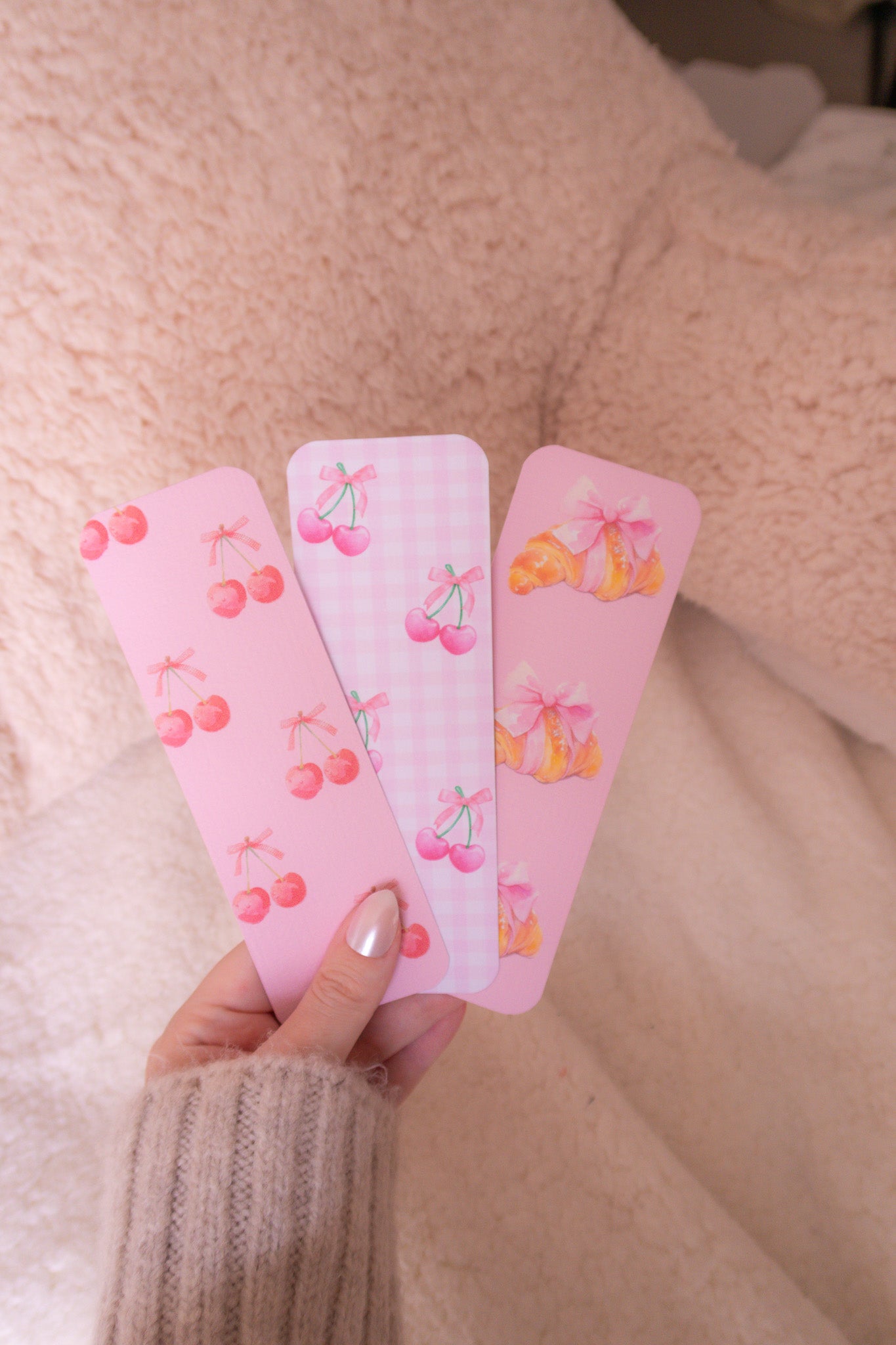 Set of 3 Pink Premium Bookmarks