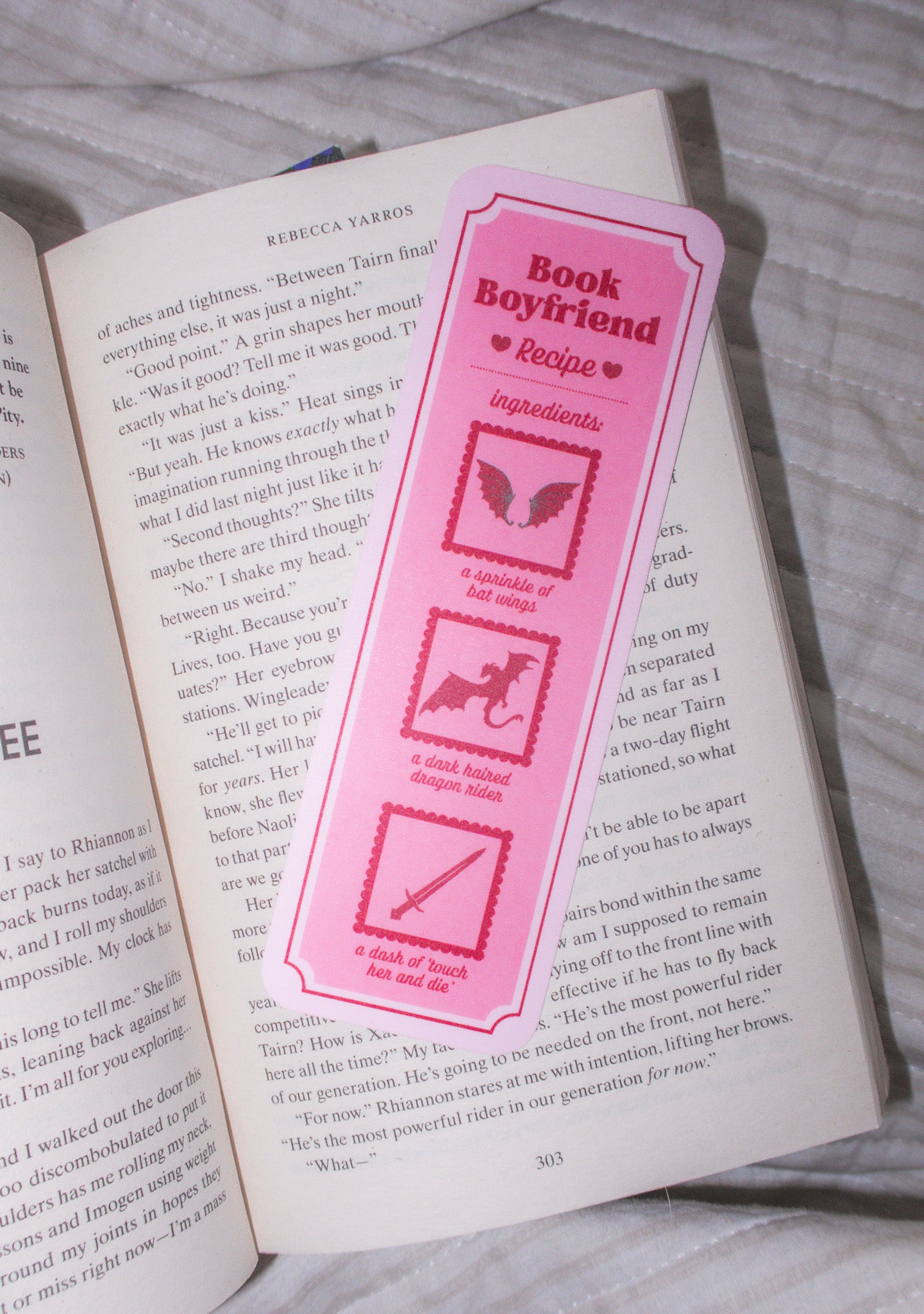 Romantasy Book Boyfriend Recipe Bookmark