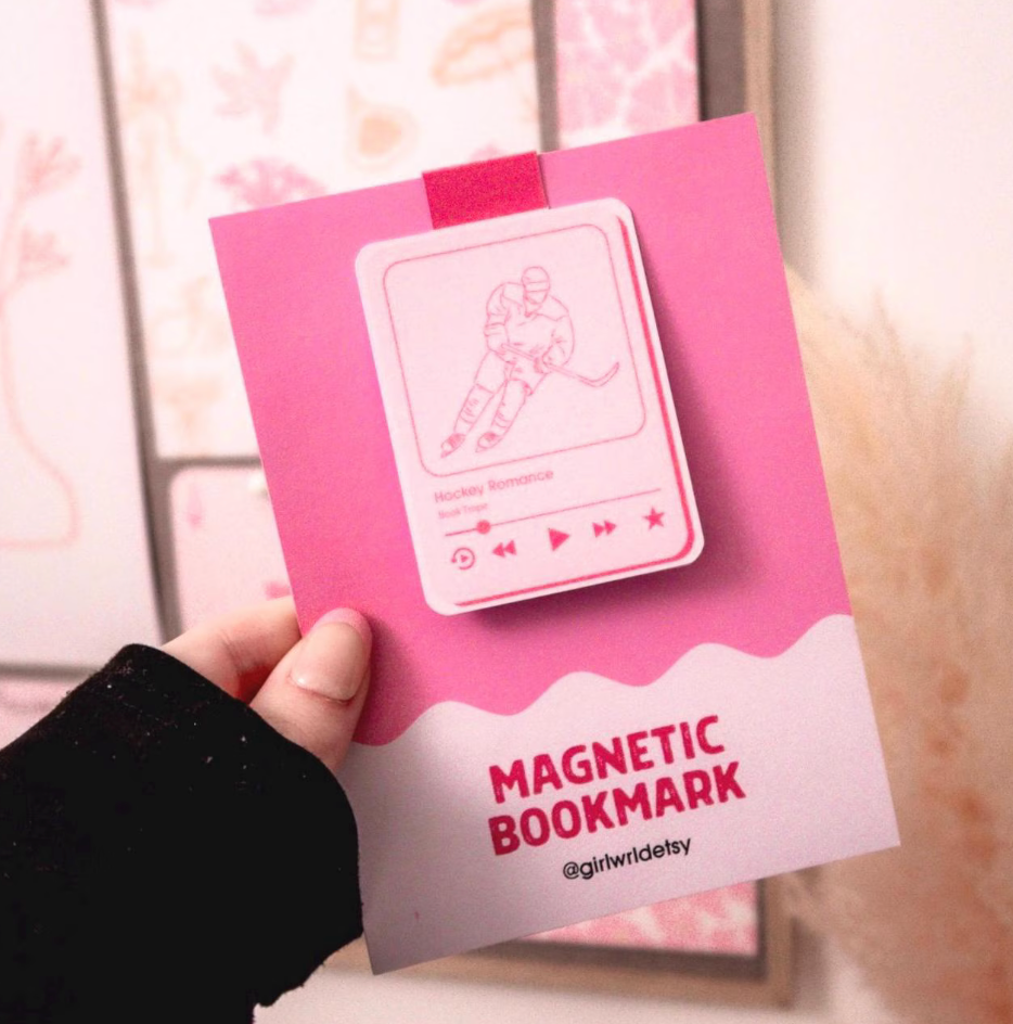 Hockey Romance Magnetic Bookmark