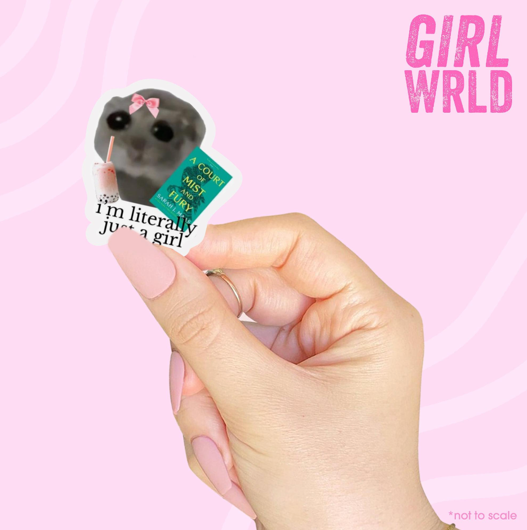 Funny ACOTAR 'I'm just a girl' Sticker, E-Reader decal, Waterproof, iPad stickers, Kindle Sticker, Girl Accessory, Gift