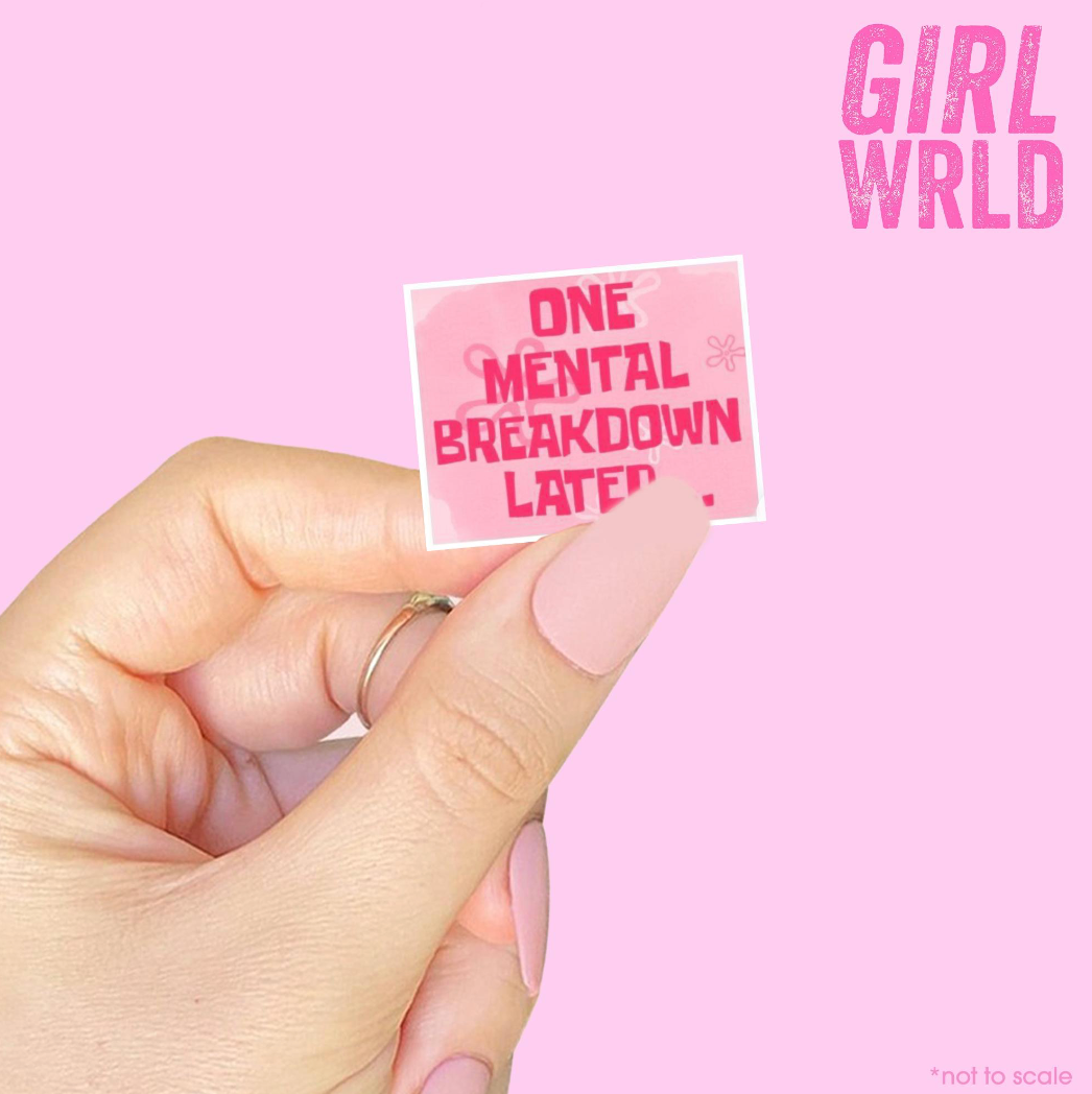 Funny SpongeBob Mental Breakdown Sticker, E-Reader decal, Waterproof, iPad stickers, Kindle Sticker, Girl Accessory, Gift