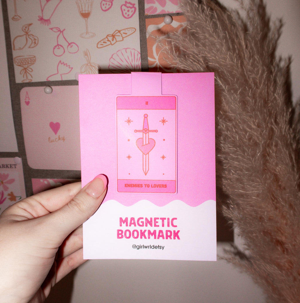 Enemies to Lovers Pink Magnetic Bookmark