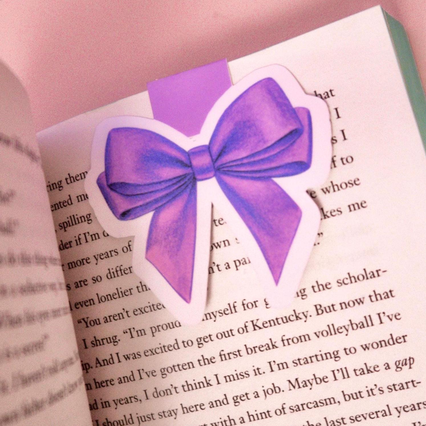 Coquette Bow Red, Purple, Pink Magnetic Bookmark