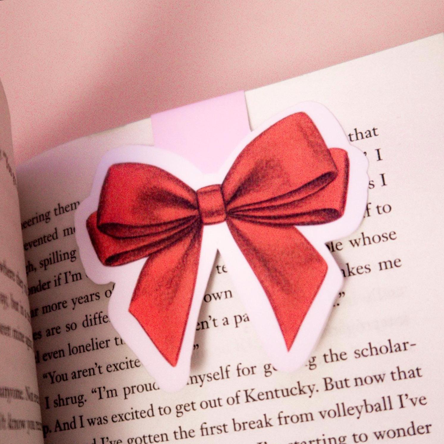 Coquette Bow Red, Purple, Pink Magnetic Bookmark
