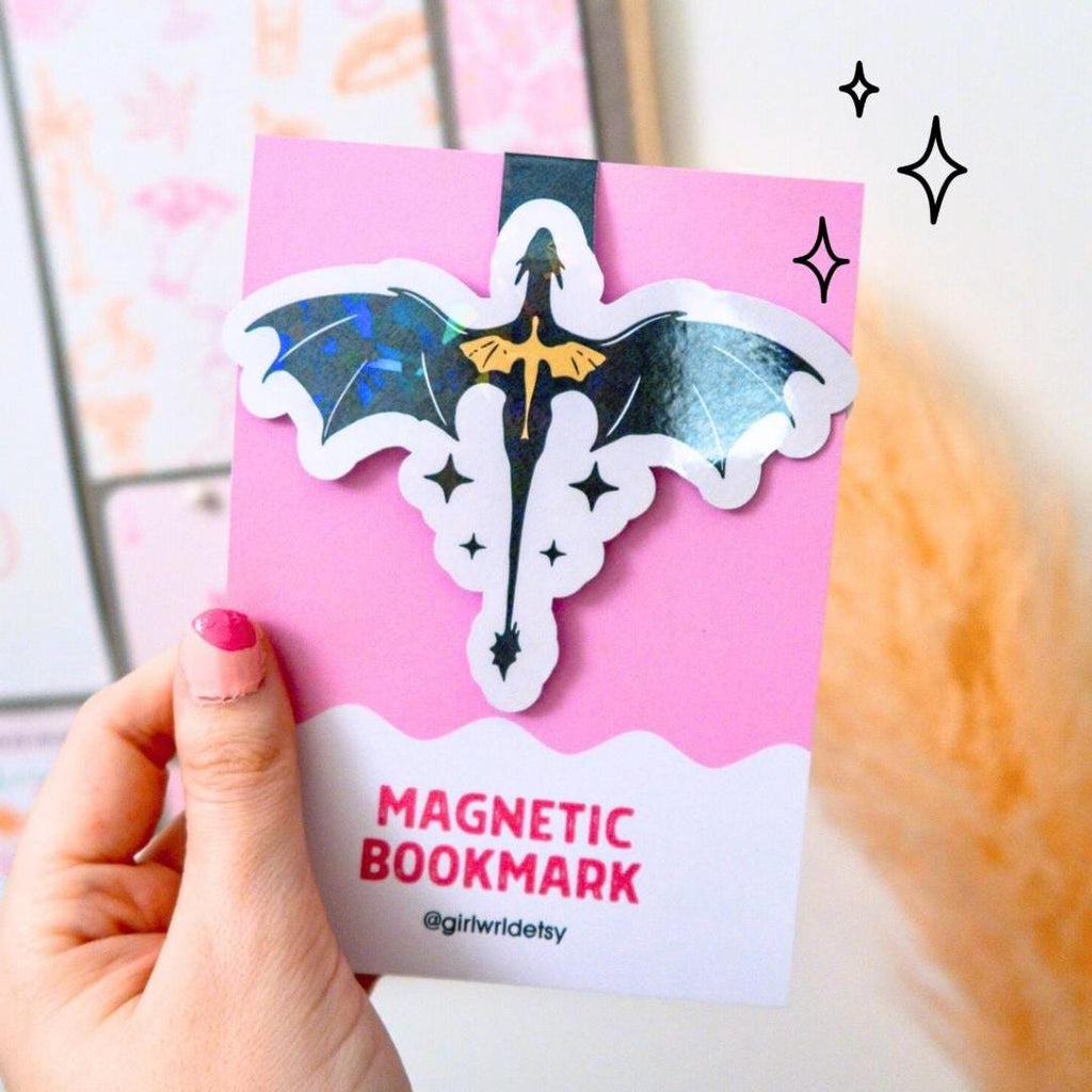 Fourth Wing Dragon Magnetic Bookmark Holographic
