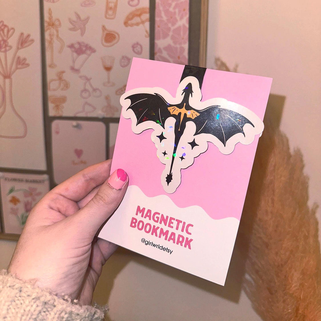 Fourth Wing Dragon Magnetic Bookmark Holographic
