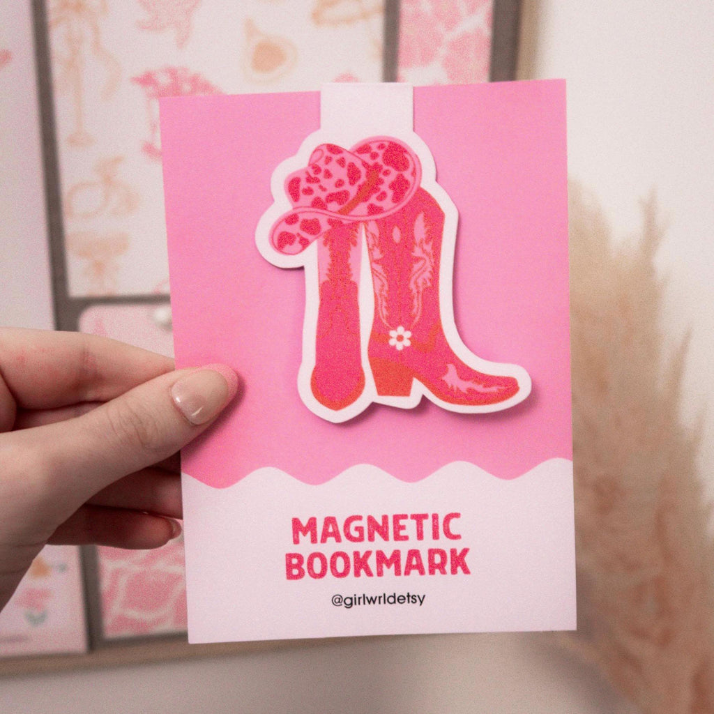 Cowboy Country Pink Magnetic Bookmark