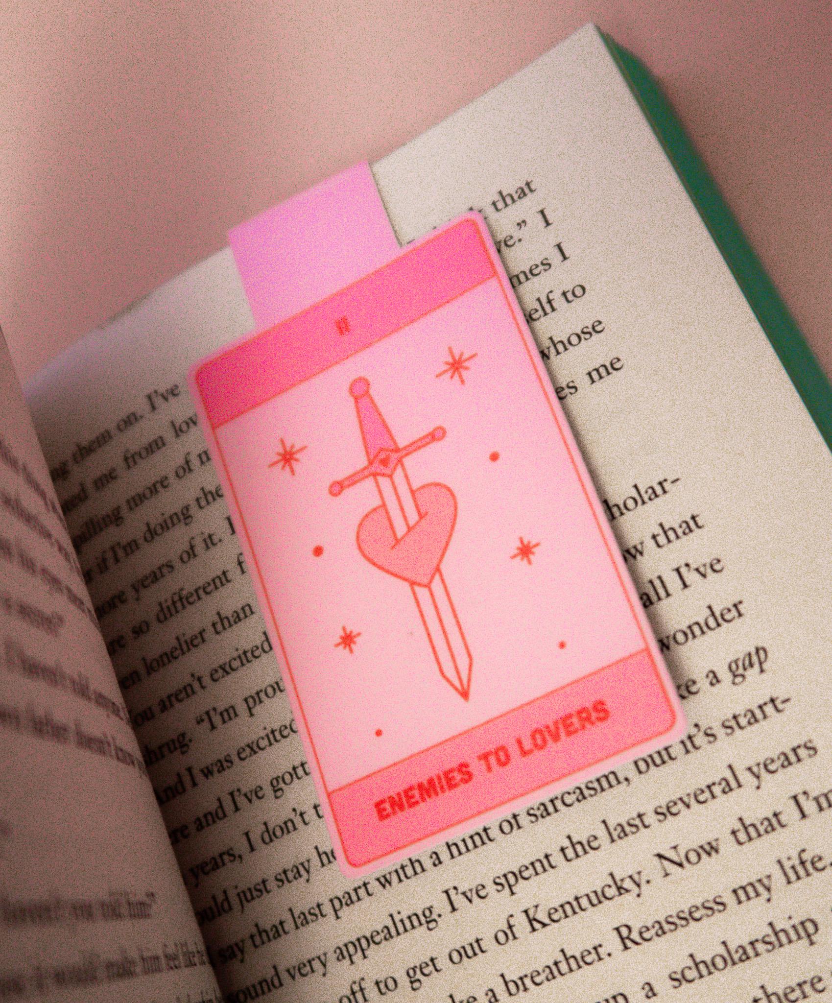Enemies to Lovers Pink Magnetic Bookmark