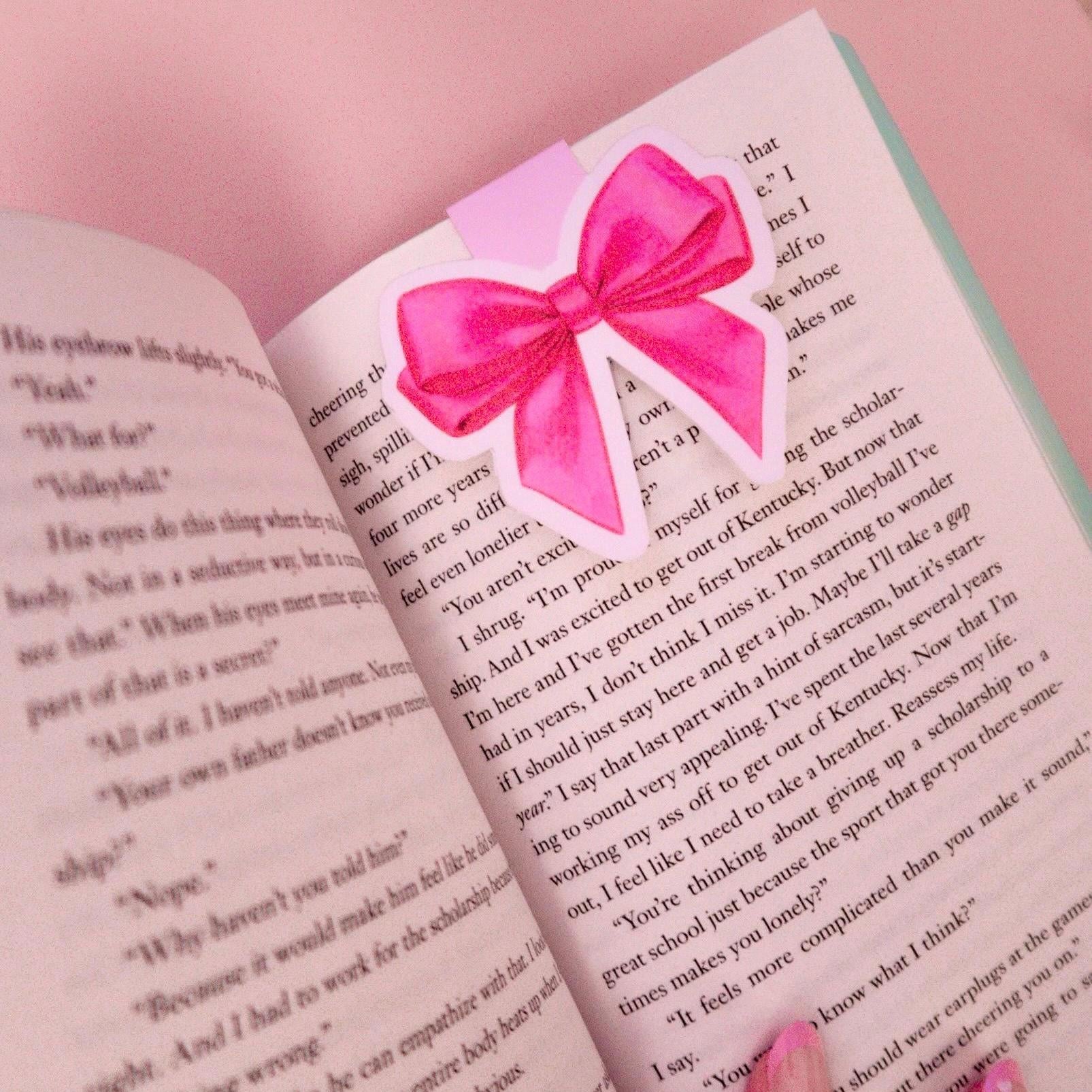 Coquette Bow Red, Purple, Pink Magnetic Bookmark