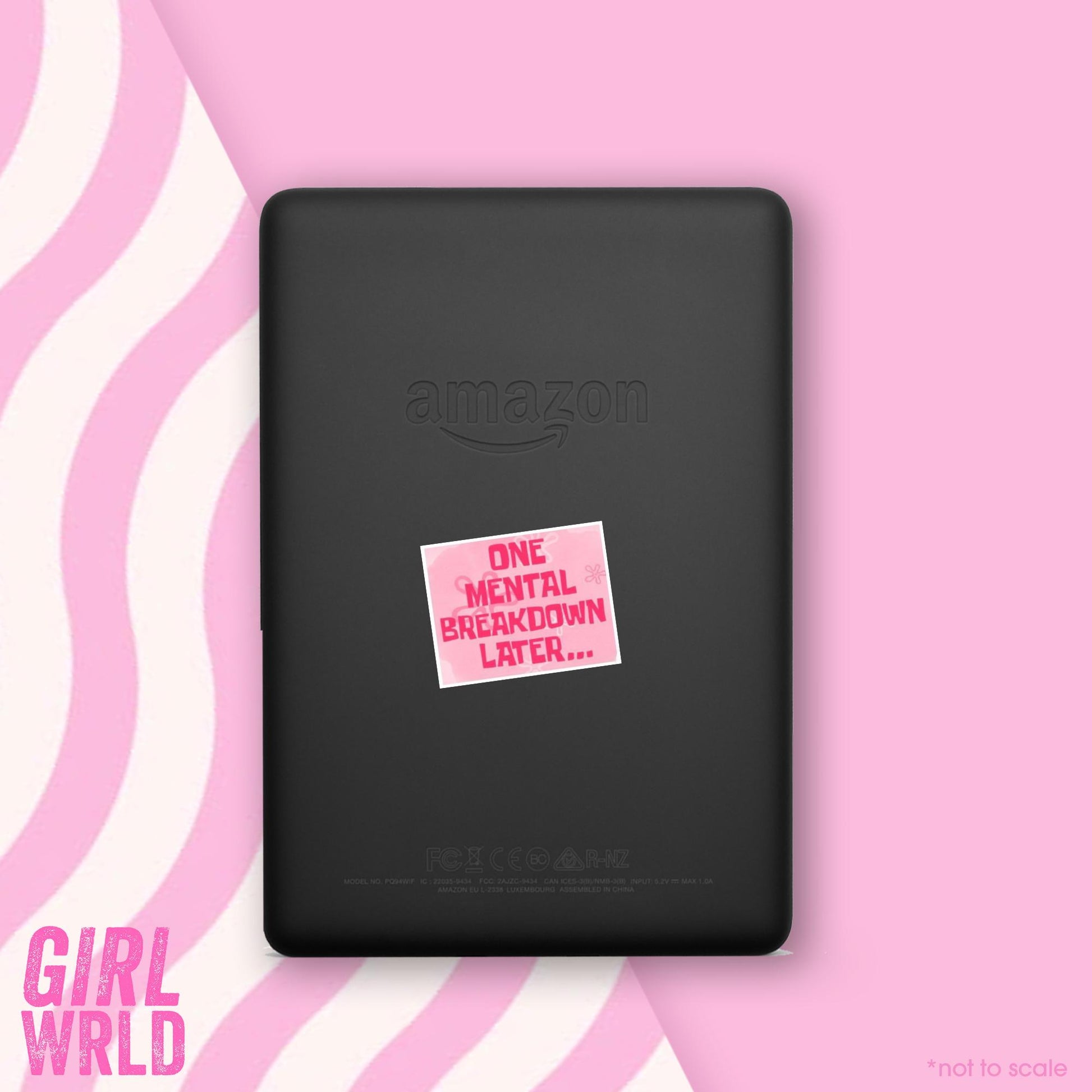Funny SpongeBob Mental Breakdown Sticker, E-Reader decal, Waterproof, iPad stickers, Kindle Sticker, Girl Accessory, Gift