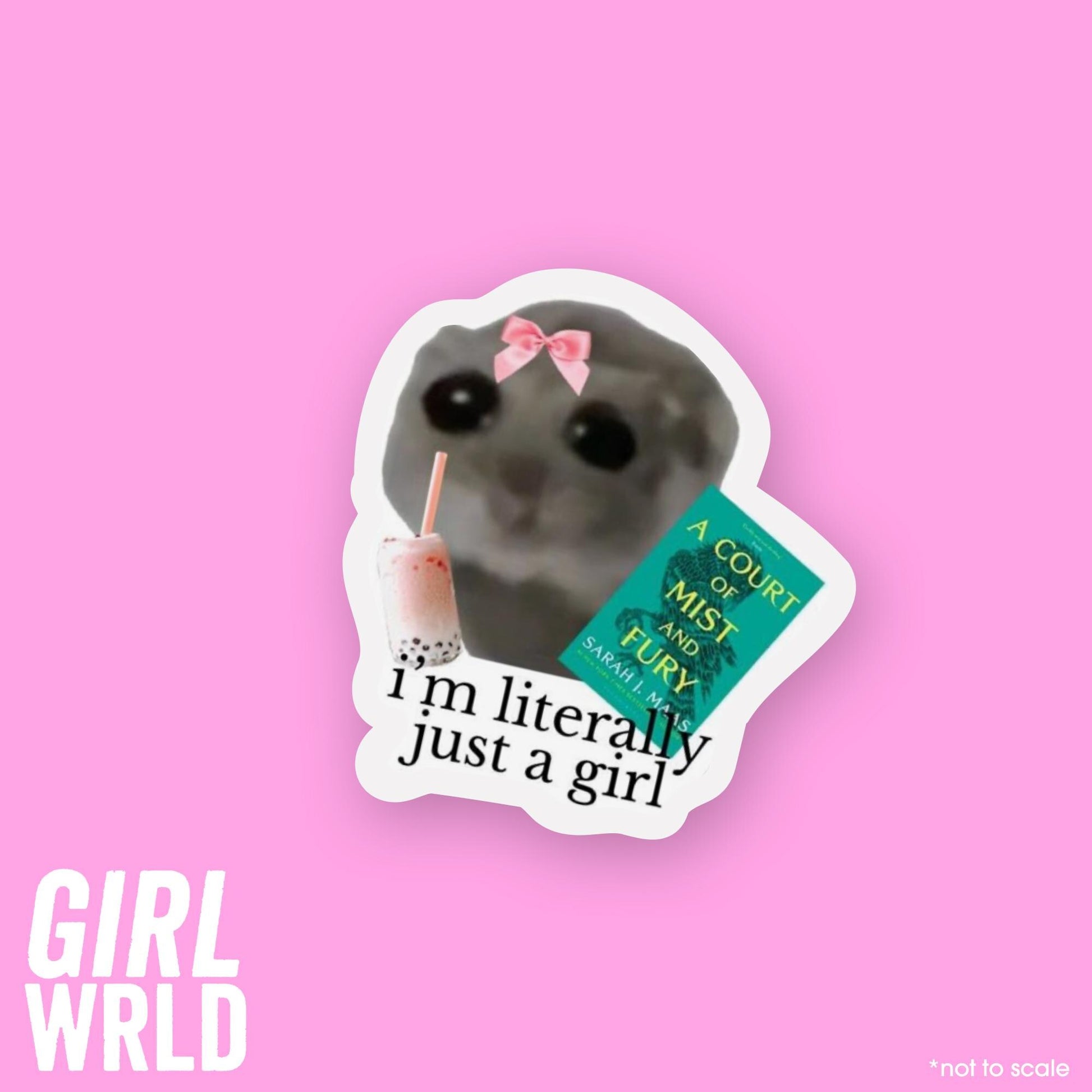 Funny ACOTAR 'I'm just a girl' Sticker, E-Reader decal, Waterproof, iPad stickers, Kindle Sticker, Girl Accessory, Gift