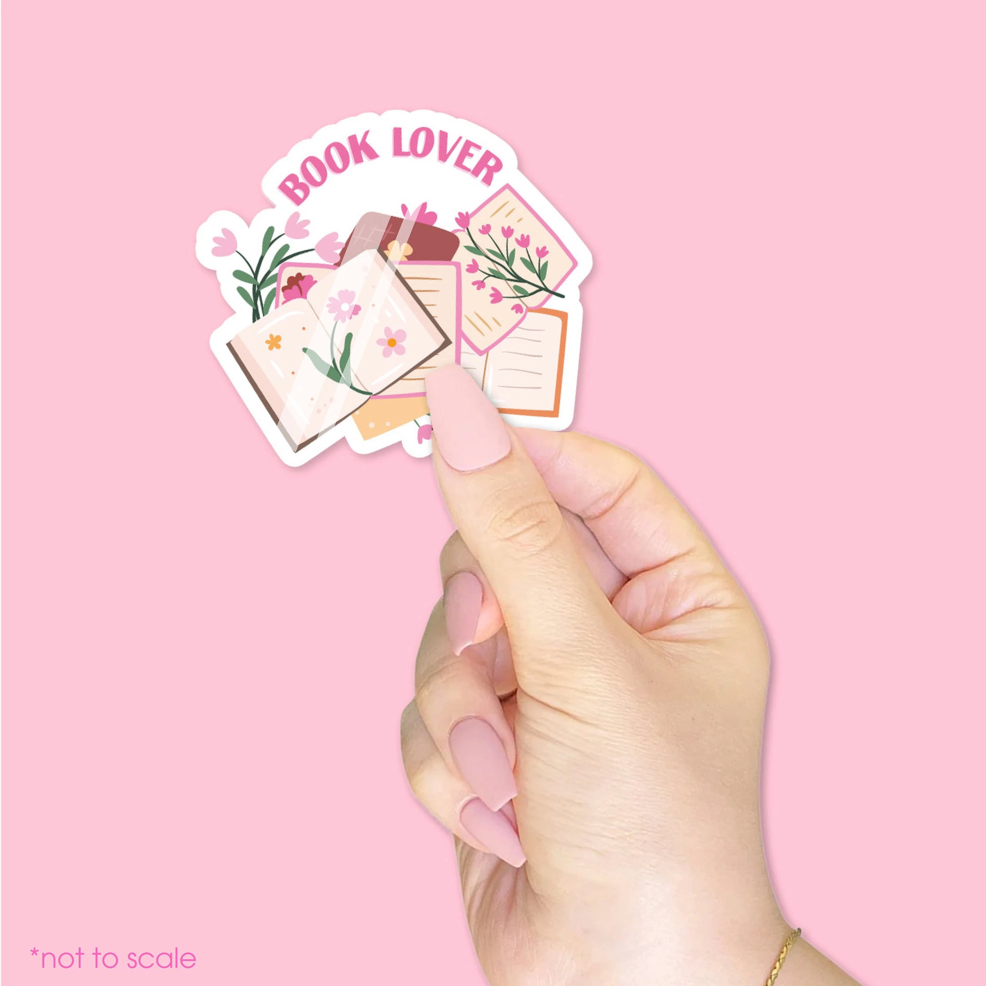 Girly Pink Book Lover Kindle Sticker// BookTok, E-Reader sticker, Laptop Sticker, Girly decal, Vinyl sticker, Waterproof, iPad sticker