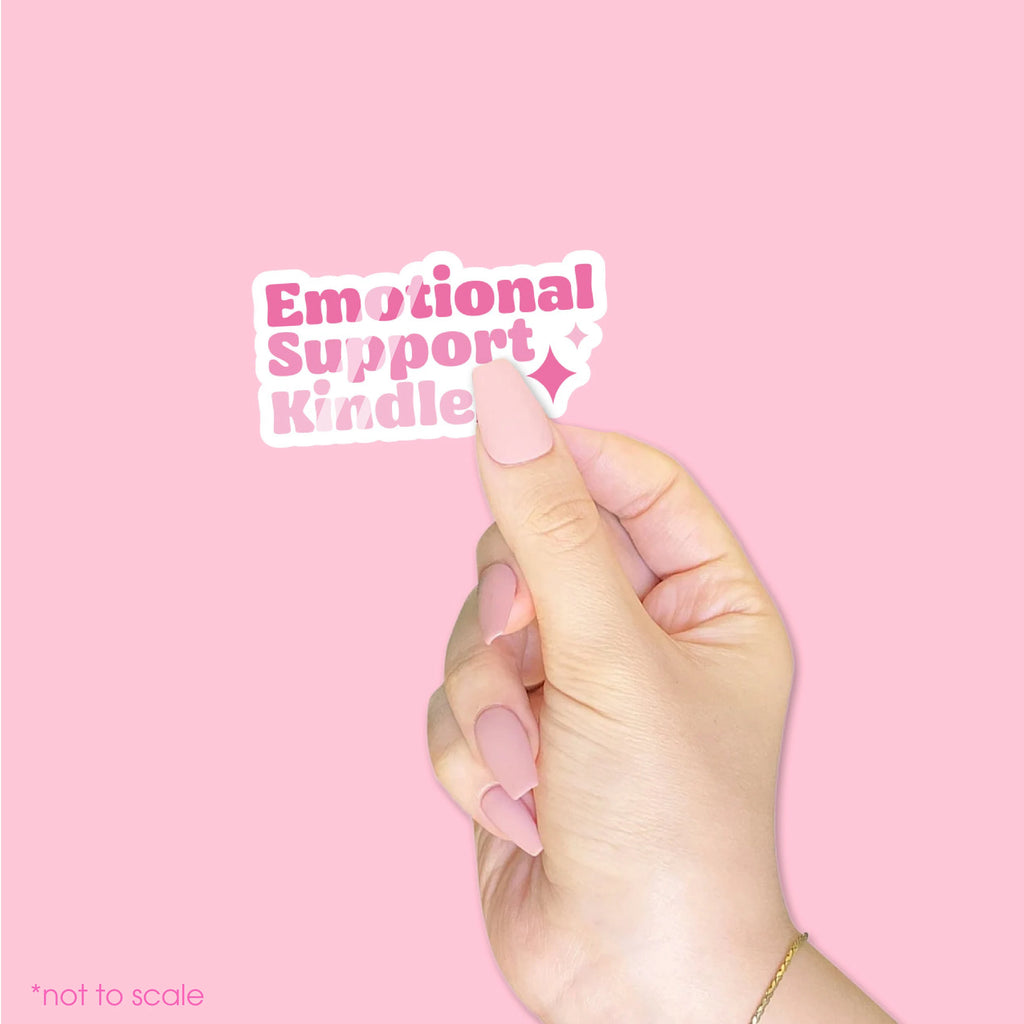 Girly Pink Emotional Support Kindle Sticker// BookTok, E-Reader sticker, Laptop Sticker, Girly decal, Waterproof, iPad stickers