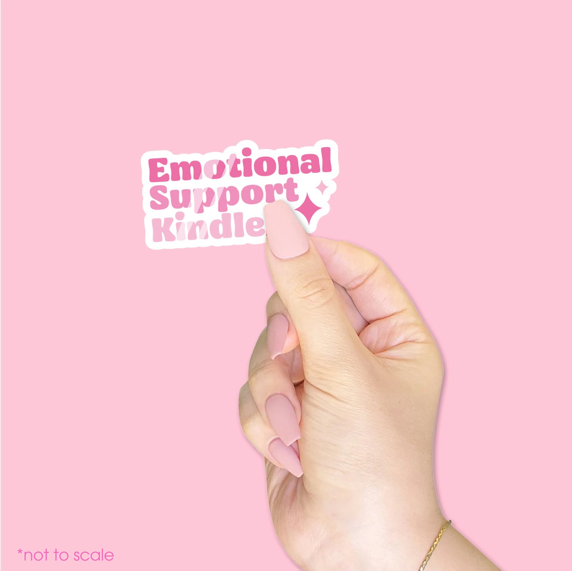 Girly Pink Emotional Support Kindle Sticker// BookTok, E-Reader sticker, Laptop Sticker, Girly decal, Waterproof, iPad stickers