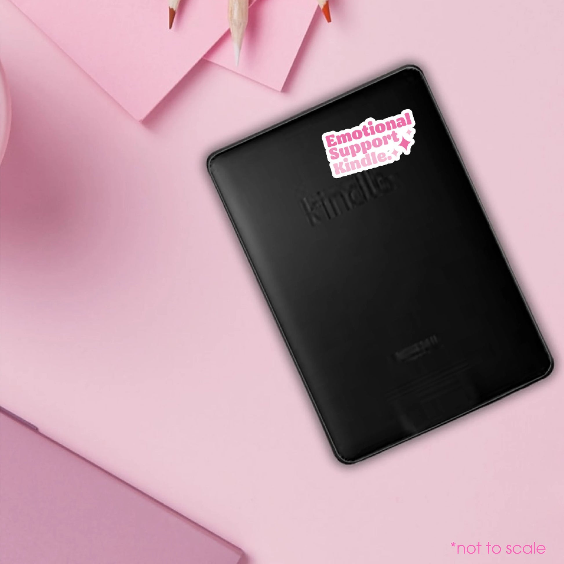 Girly Pink Emotional Support Kindle Sticker// BookTok, E-Reader sticker, Laptop Sticker, Girly decal, Waterproof, iPad stickers