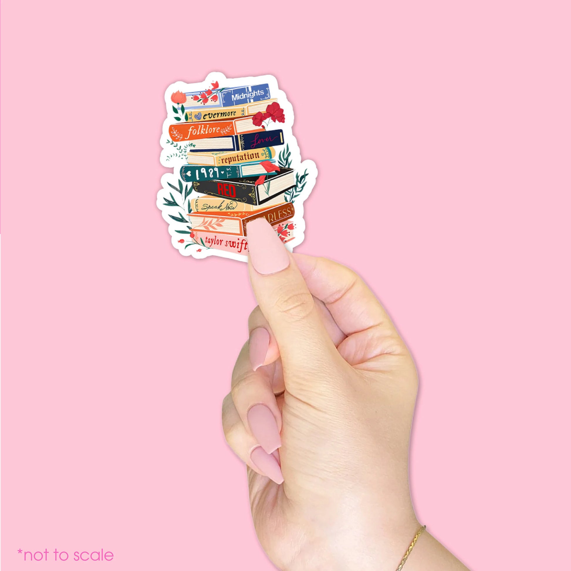 The ERAS Book Stack Sticker// Kindle, E-Reader sticker, Laptop Sticker,Girly decal, Waterproof, iPad stickers