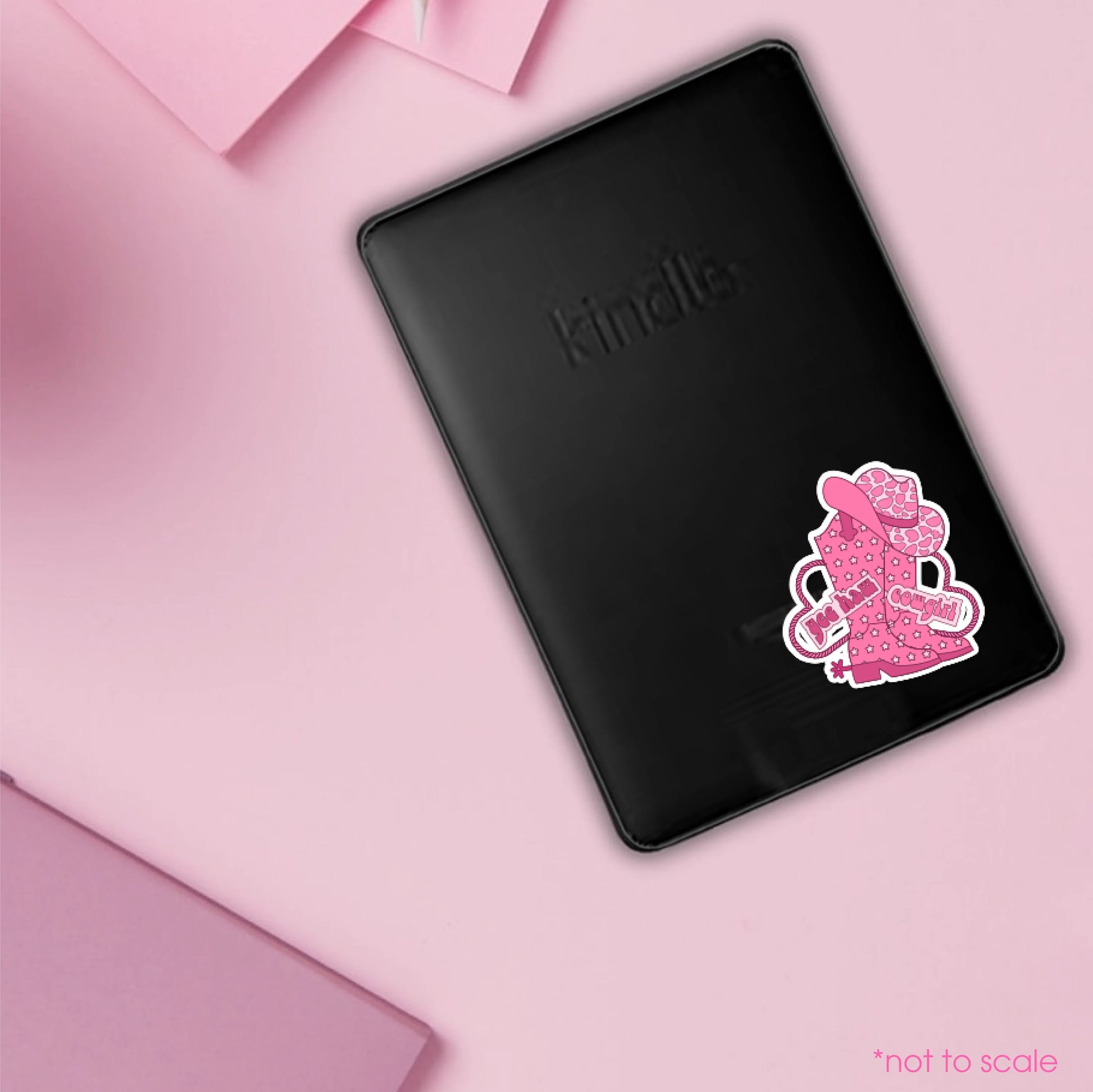 COWBOY BOOTS sticker// Kindle, E-Reader sticker, Laptop Sticker,Girly decal, Waterproof, iPad stickers, Sticker Set, Pink, YEEHAW
