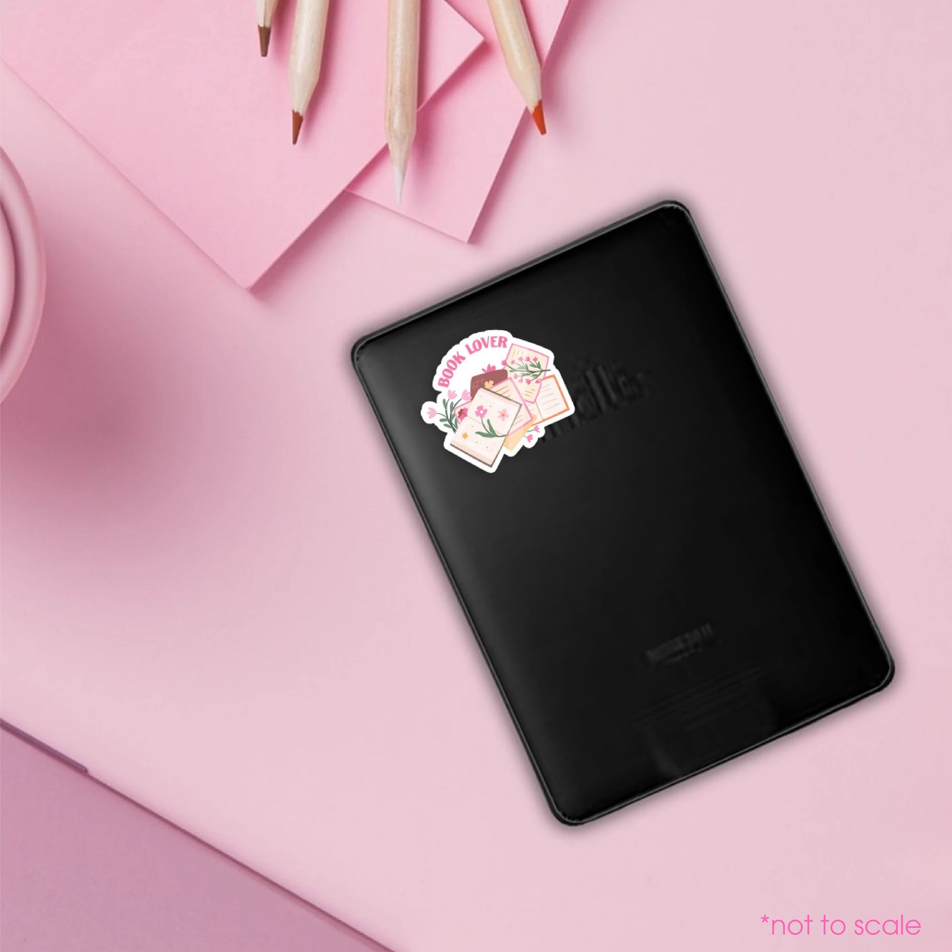 Girly Pink Book Lover Kindle Sticker// BookTok, E-Reader sticker, Laptop Sticker, Girly decal, Vinyl sticker, Waterproof, iPad sticker