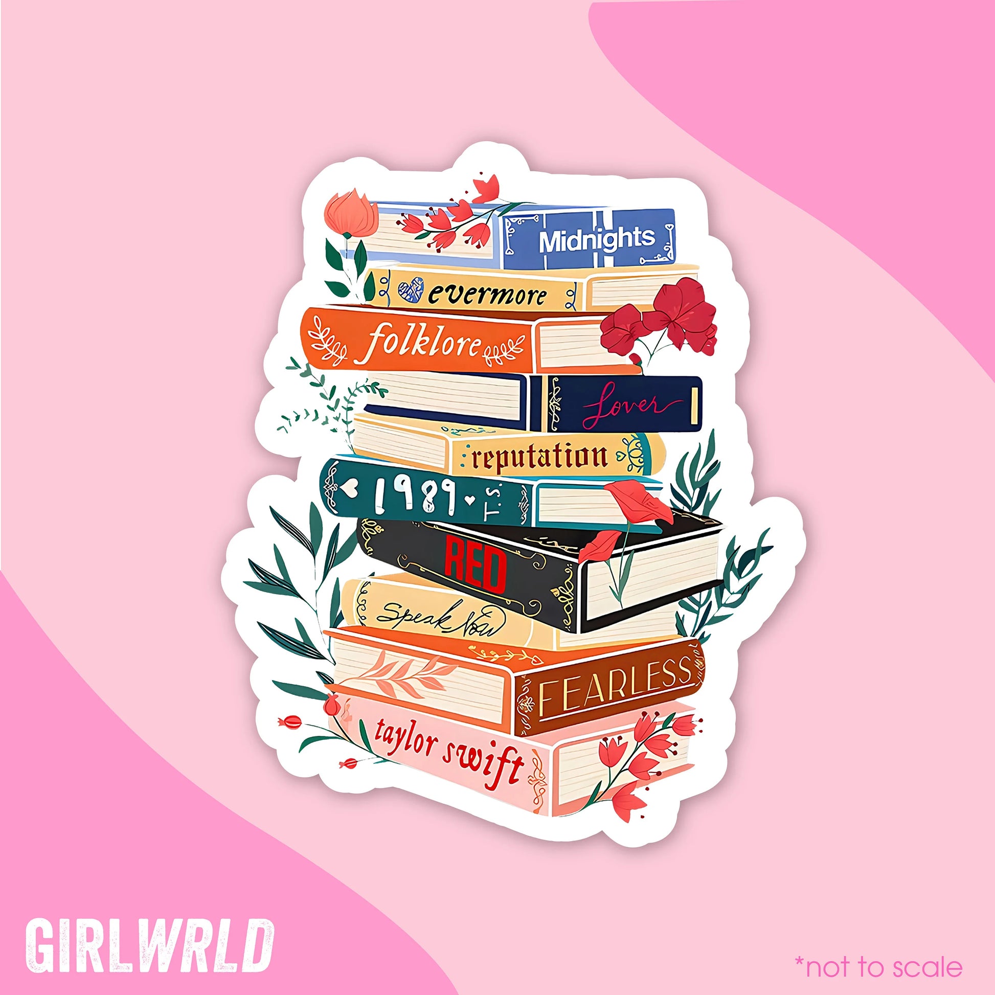 The ERAS Book Stack Sticker// Kindle, E-Reader sticker, Laptop Sticker,Girly decal, Waterproof, iPad stickers