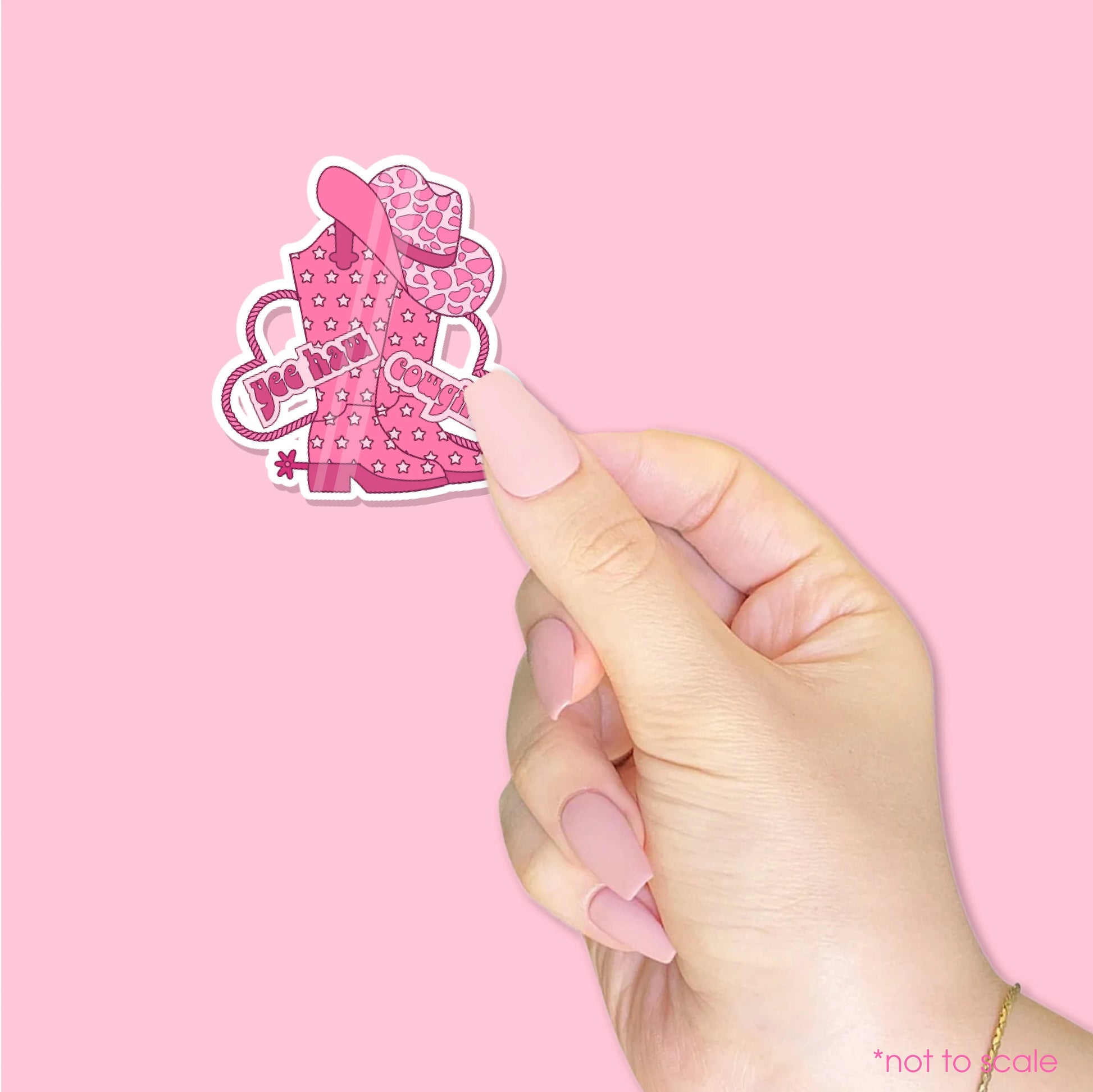 COWBOY BOOTS sticker// Kindle, E-Reader sticker, Laptop Sticker,Girly decal, Waterproof, iPad stickers, Sticker Set, Pink, YEEHAW