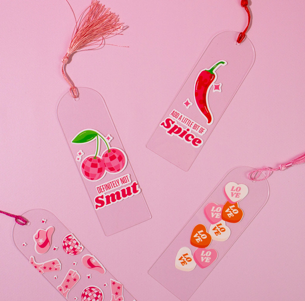 Love Heart Acrylic Bookmark with Tassel