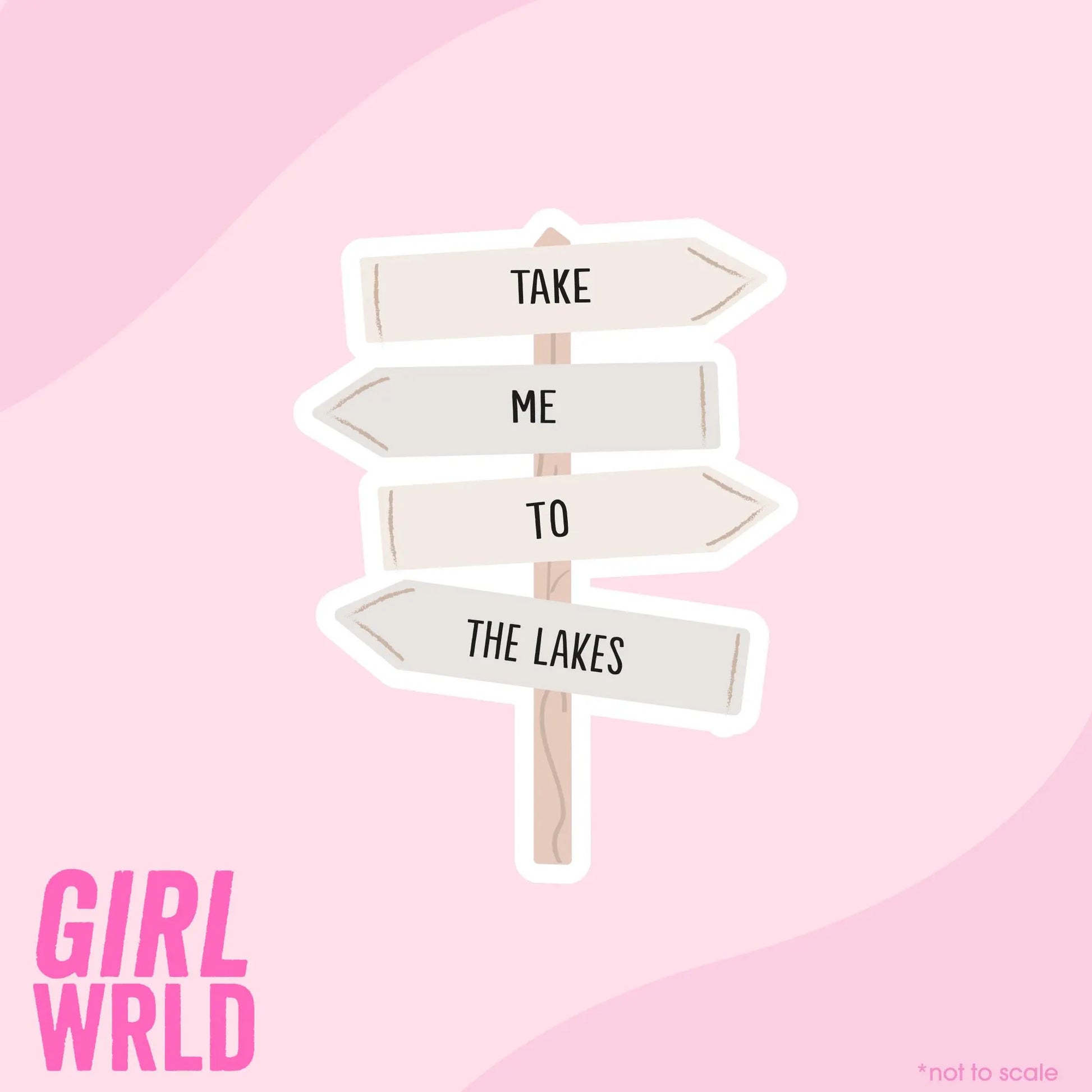 Take Me To The Lakes Sticker// Kindle, E-Reader sticker, Laptop Sticker,Girly decal, Waterproof, iPad stickers