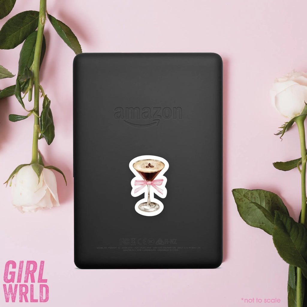 Espresso Sticker// Kindle, E-Reader sticker, Laptop Sticker,Girly decal, Waterproof, iPad stickers