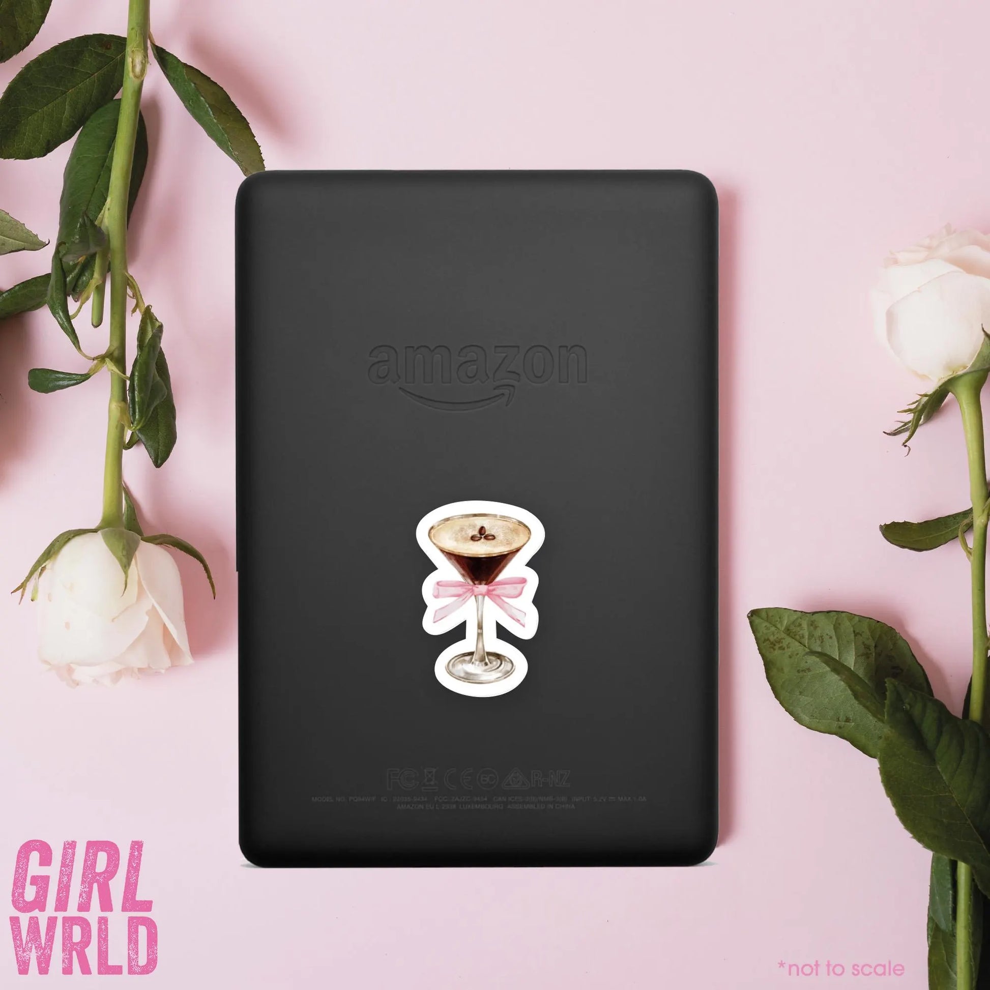 Espresso Sticker// Kindle, E-Reader sticker, Laptop Sticker,Girly decal, Waterproof, iPad stickers