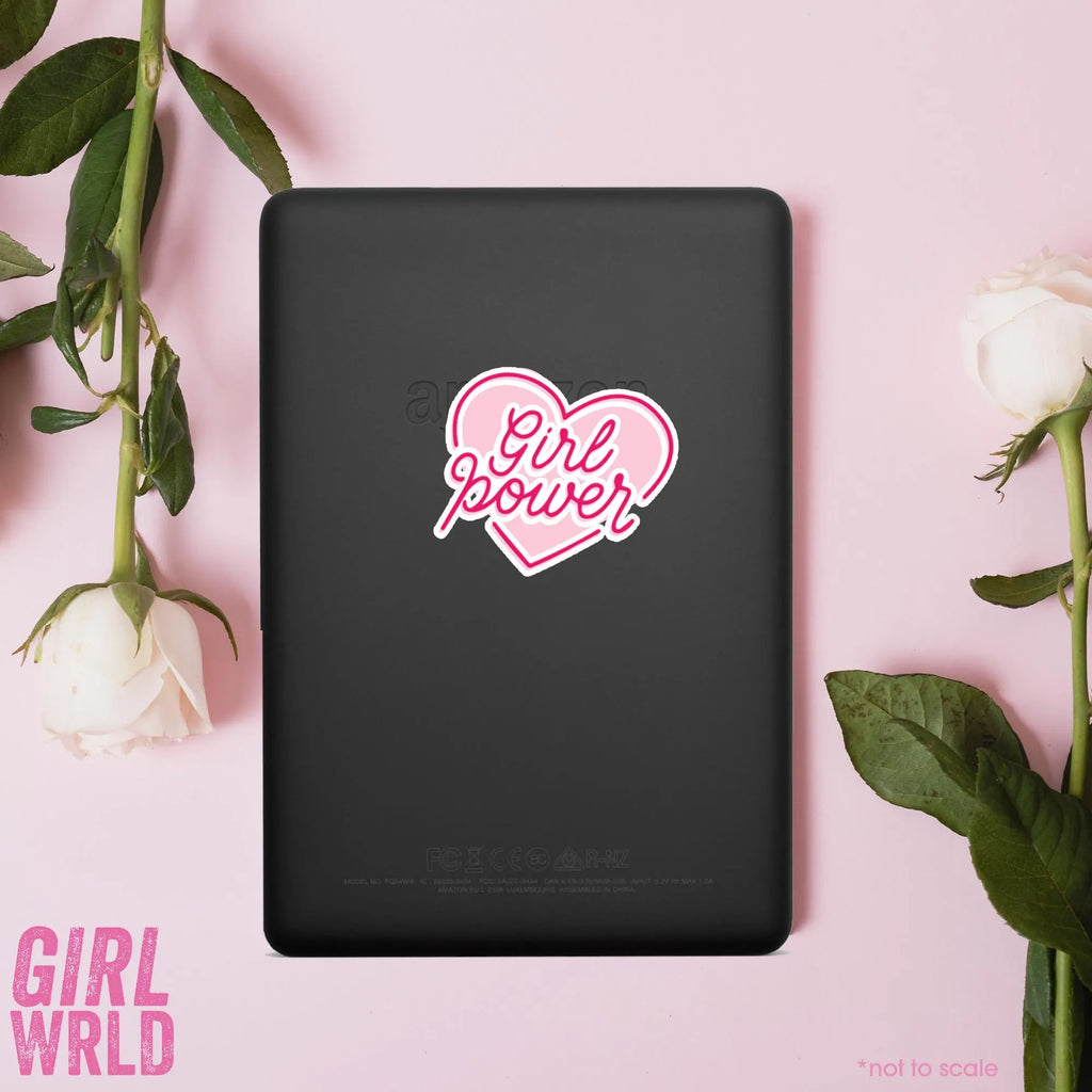 Girl Power Unique Pink Sticker, Girly decal, Waterproof, iPad stickers, Kindle Sticker, Girl Accessory, Gift
