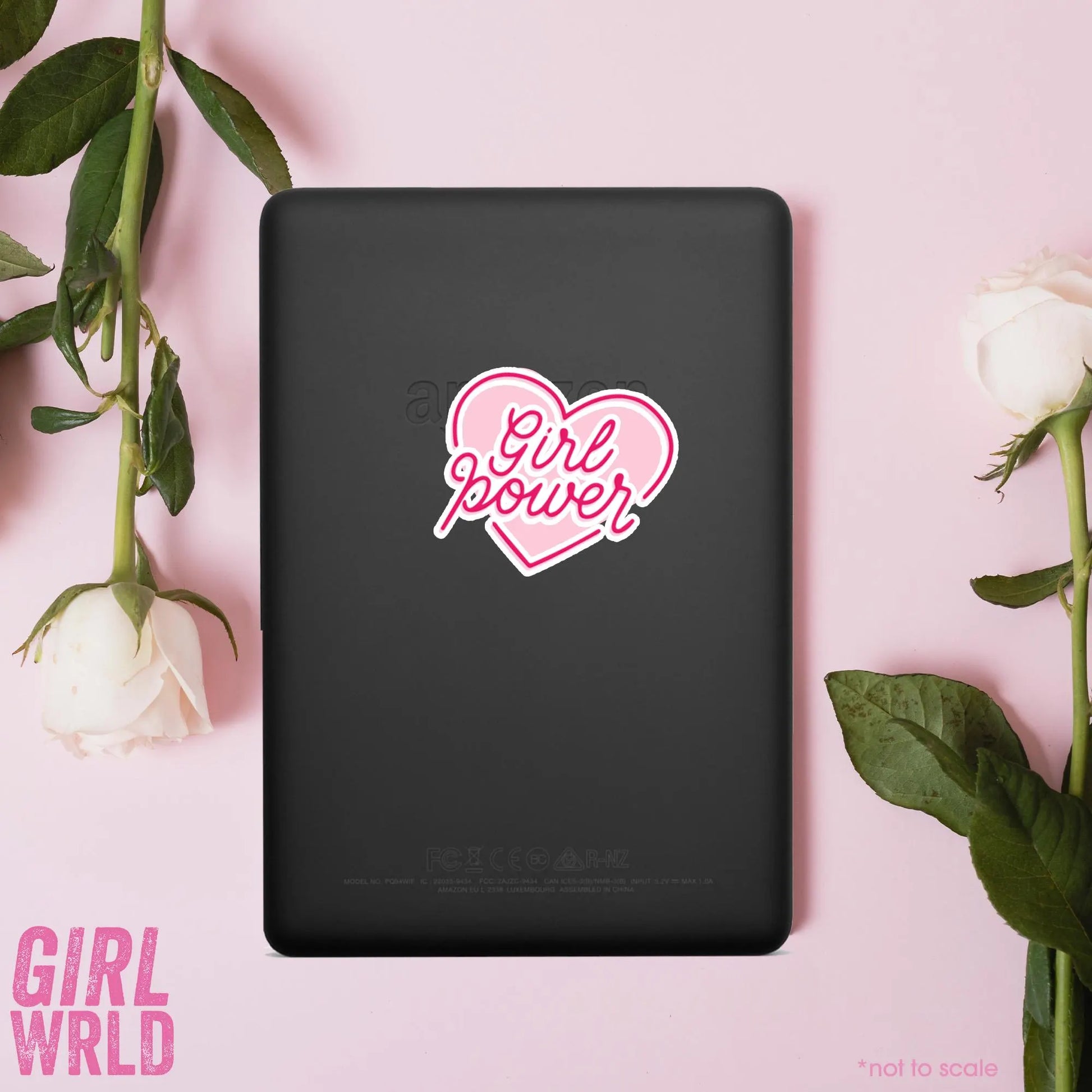 Girl Power Unique Pink Sticker, Girly decal, Waterproof, iPad stickers, Kindle Sticker, Girl Accessory, Gift