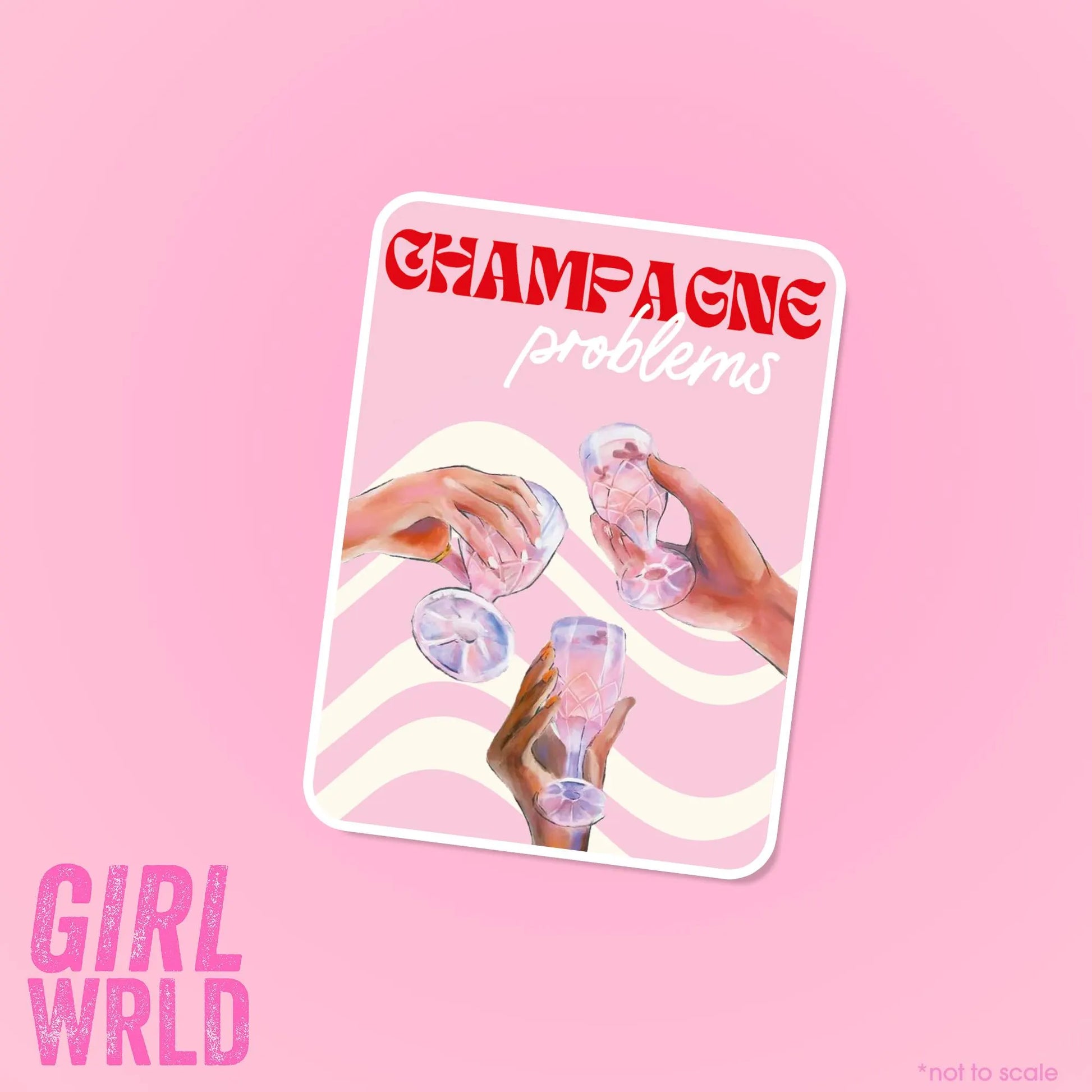 Champagne Problems Sticker // Kindle, E-Reader sticker, Laptop Sticker,Girly decal, Waterproof, iPad stickers