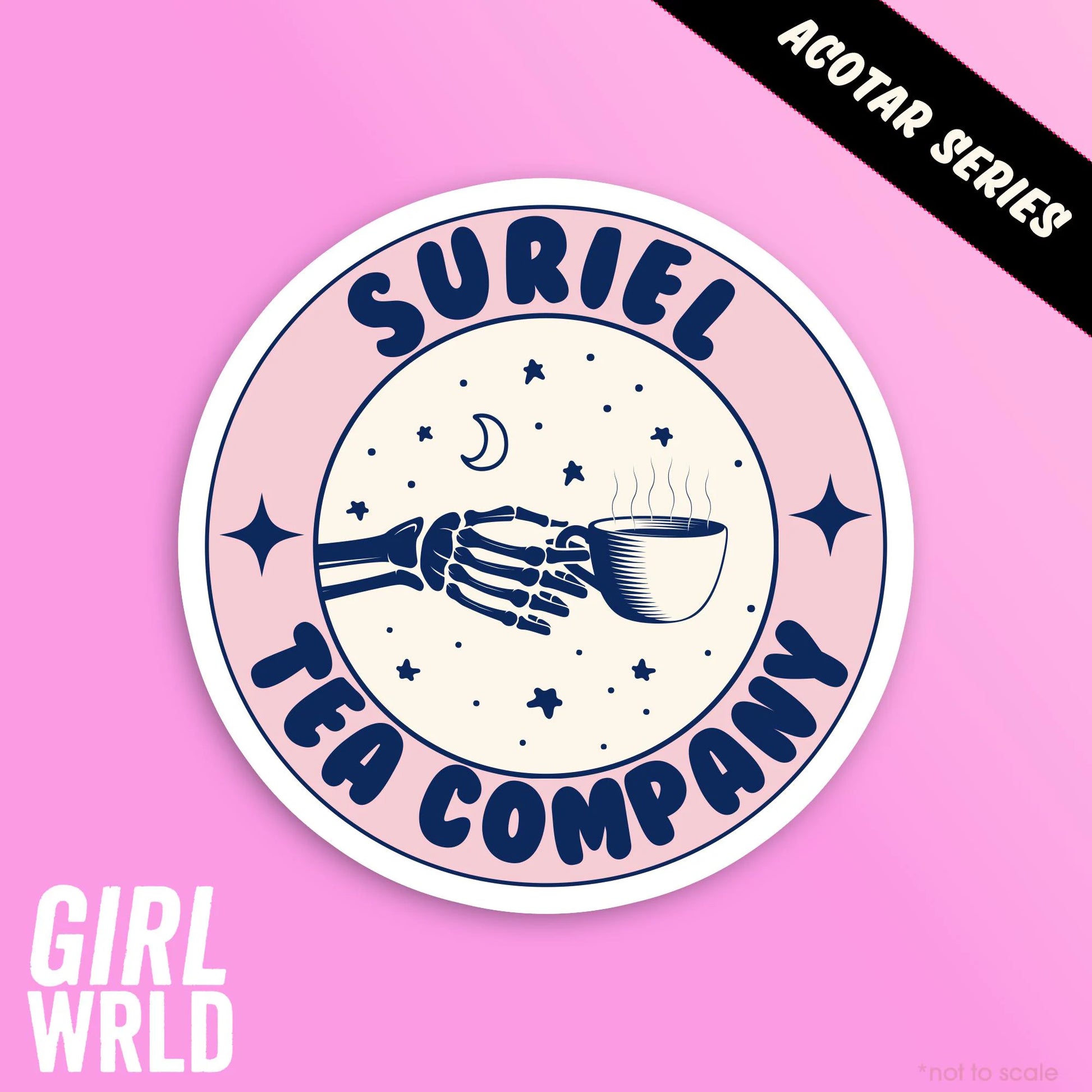 ACOTAR Suriel Tea Company Custom Sticker// Kindle, E-Reader sticker, Laptop Sticker,Girly decal, Waterproof, iPad stickers