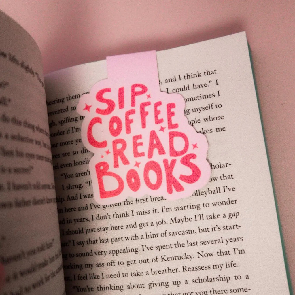 Sip Coffee, Read Books Magnetic Bookmark