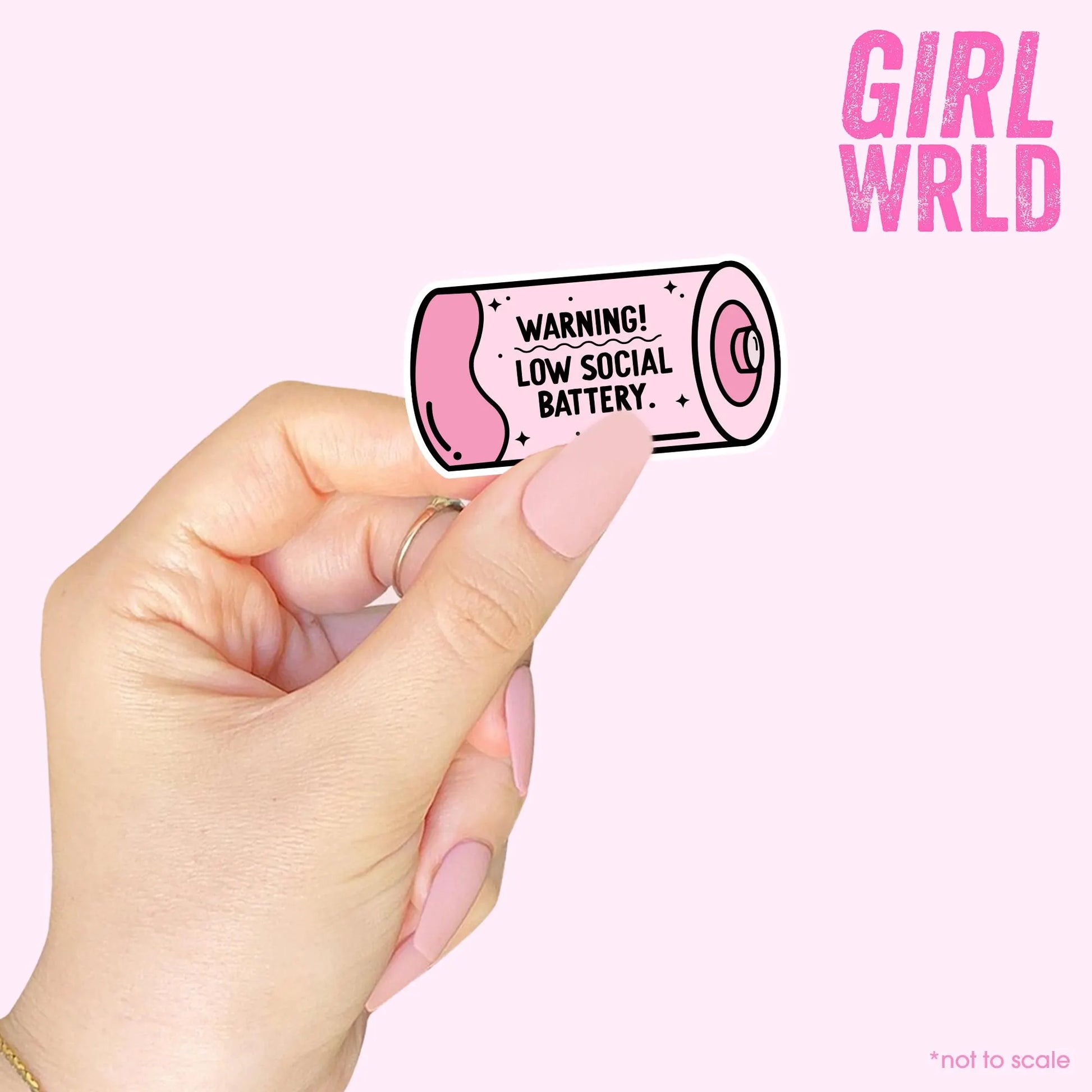 Funny Low Social Battery E-Reader Sticker, Girly decal, Waterproof, iPad stickers, Kindle Sticker, Girl Accessory, Gift